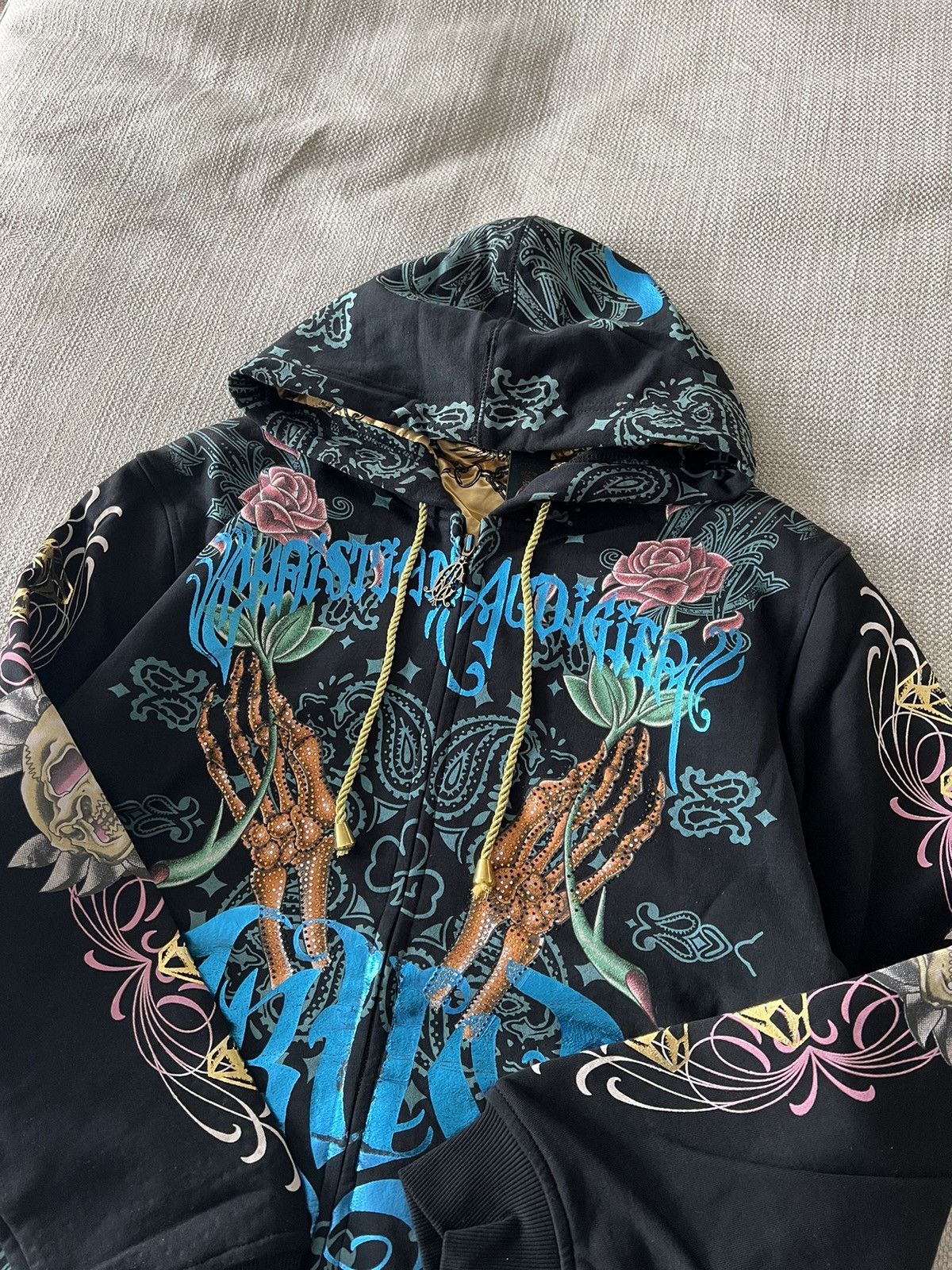 Christian Audigier × Ed Hardy × Vintage Vintage Deadstock 💥 Reversable Christian Audigier Y2K RARE Size US L / EU 52-54 / 3 - 12 Thumbnail
