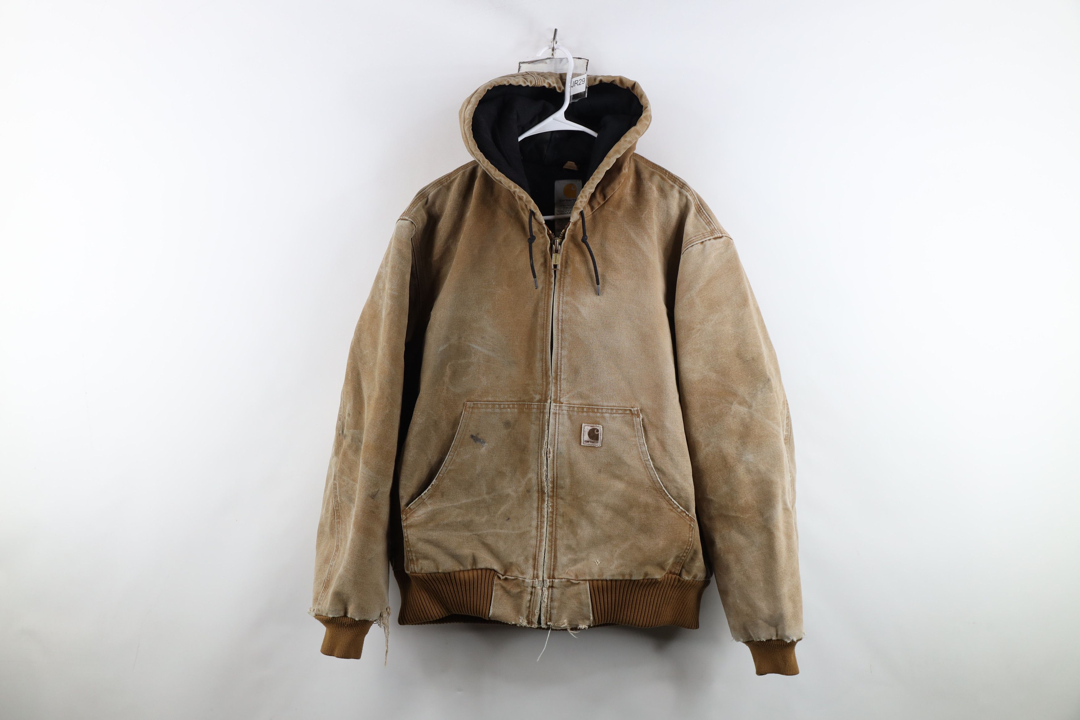 Carhartt Vintage Y2K Carhartt Quilted Hooded Canvas Jacket Duck Brown Size US L / EU 52-54 / 3 - 1 Thumbnail