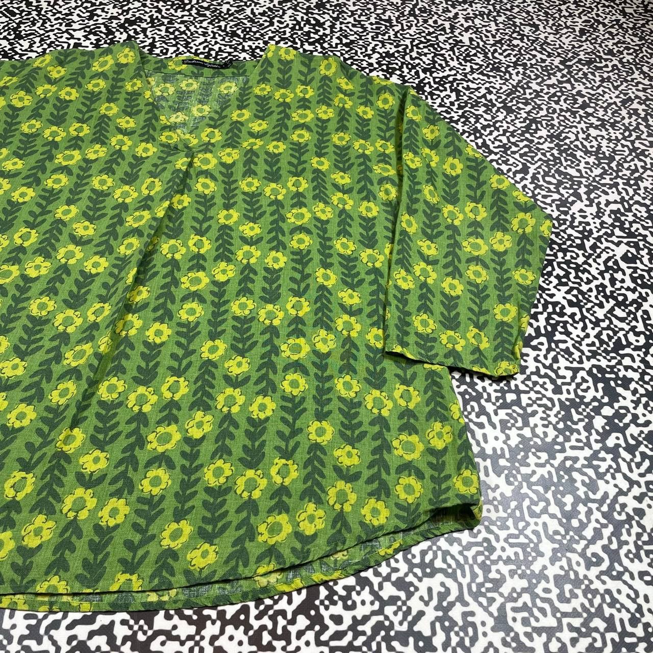 Gudrun Sjoden Vintage Y2K Gudrun Sjoden Floral Flower Boxy Blouses Shirt Size L / US 10 / IT 46 - 9 Thumbnail