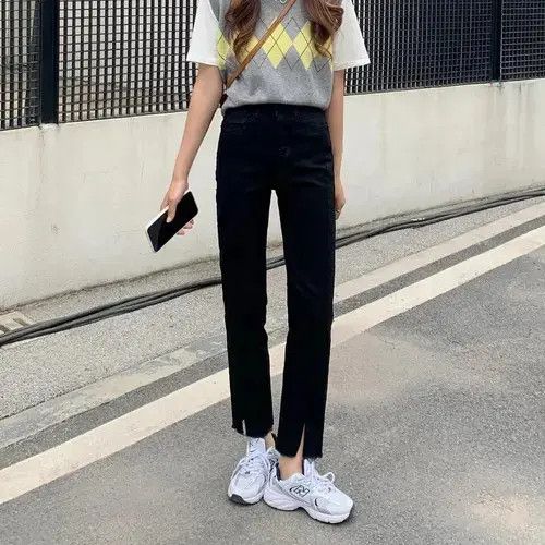 Japanese Brand Retro High Waist Cropped Pants Loose Student Versatile Jeans Size 27" / US 4 / IT 40 - 4 Thumbnail