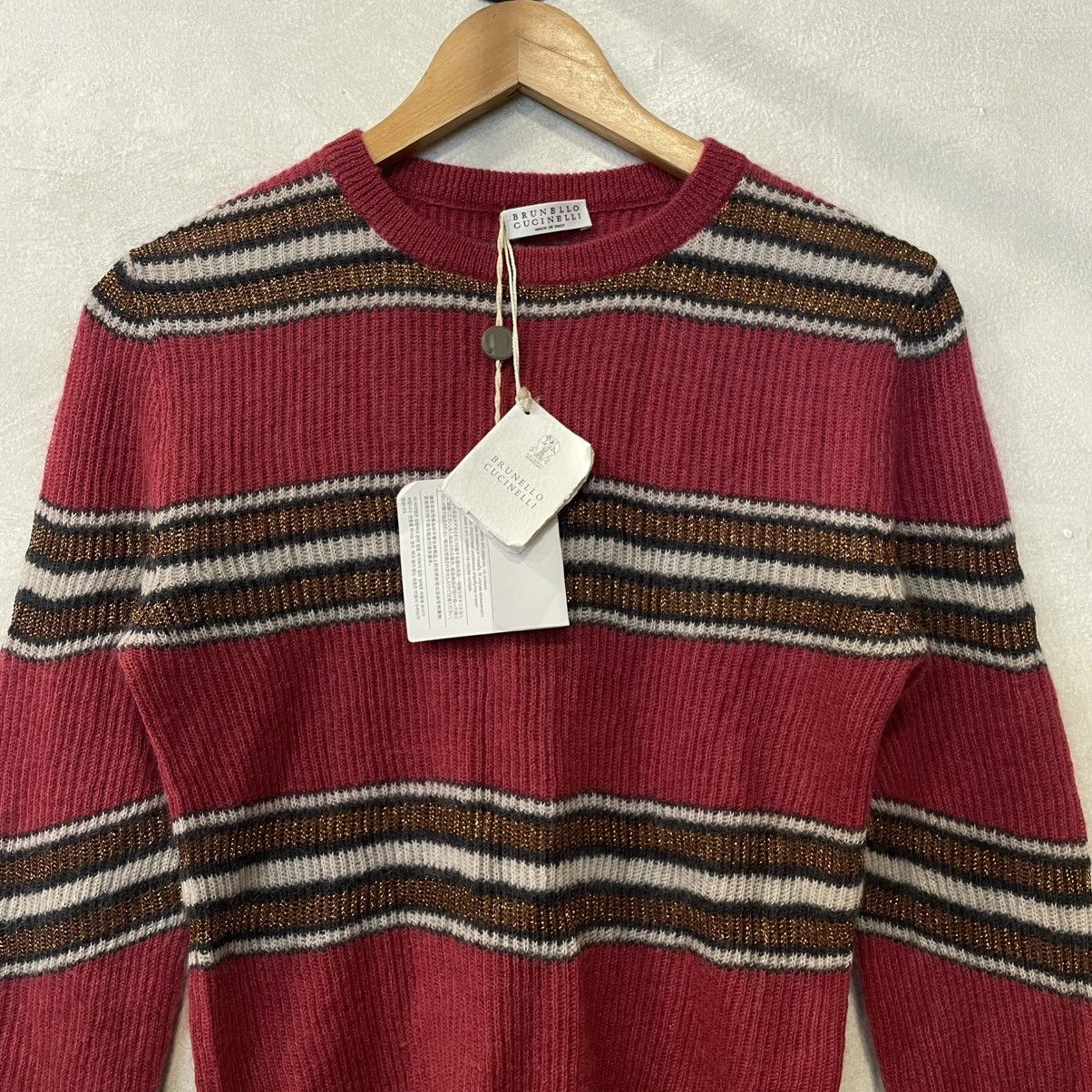 Brunello Cucinelli Brunello Cucinelli Mohair Stripe Knit Sweater Size XS / US 0-2 / IT 36-38 - 3 Thumbnail