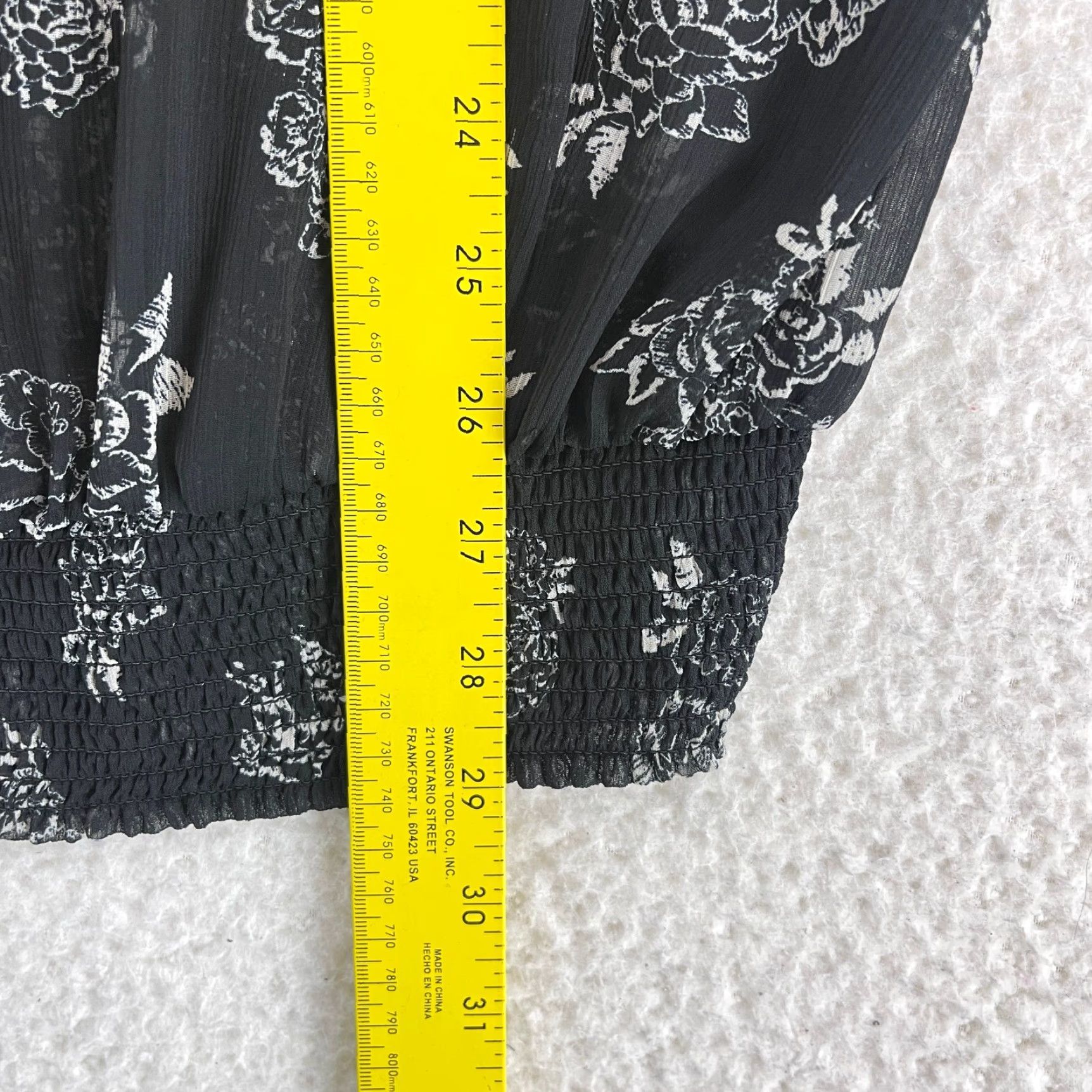 Torrid Torrid Black Floral Print Chiffon V-Neck Shirt Womens 3/4 Sleeve Plus Size 2X Size XXL / US 16-18 / IT 52-54 - 6 Thumbnail