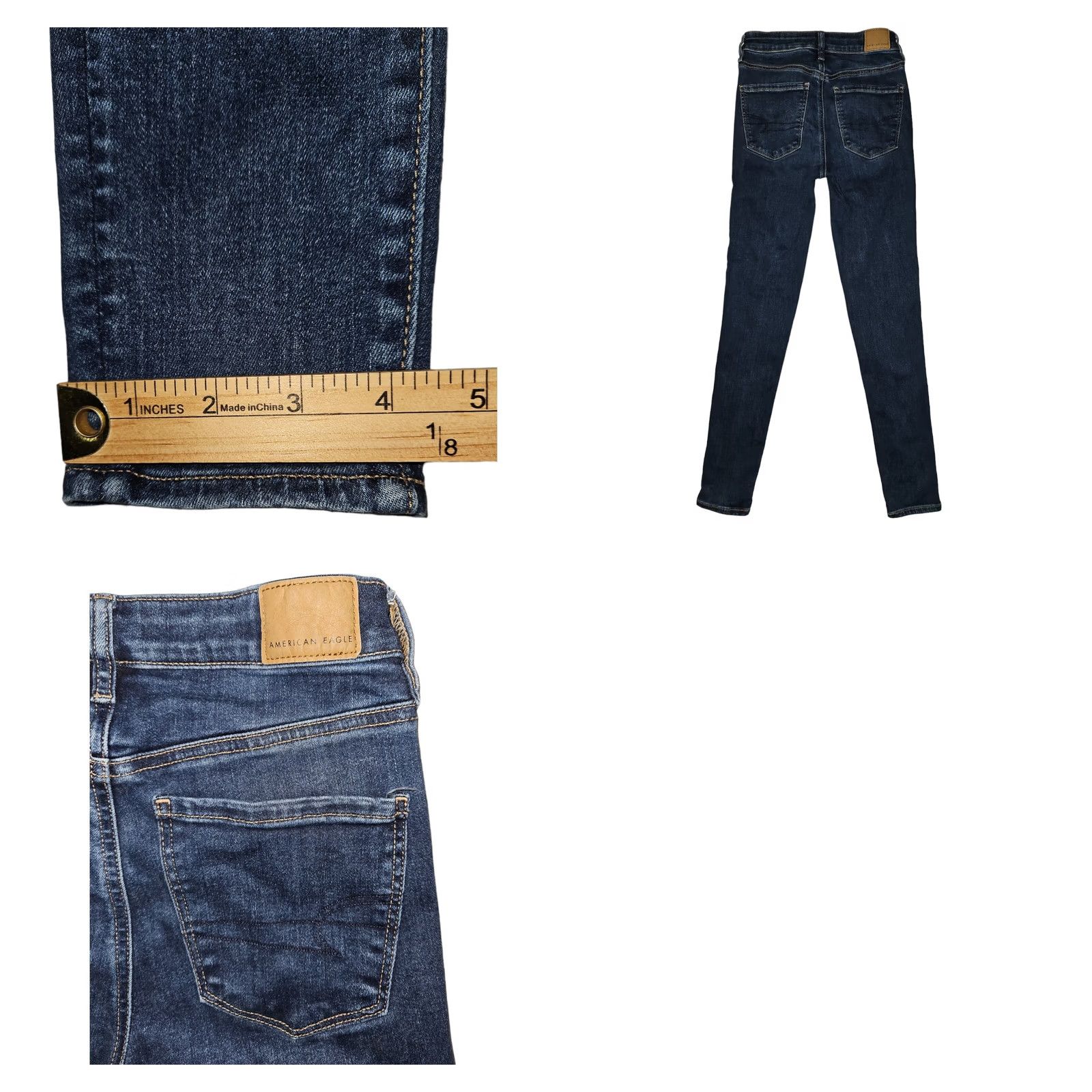 American Eagle Outfitters American Eagle High Rise Denim Juniors Blue Jeggings 2 Size 2 - Next Level Stretch Size 26" / US 2 / IT 38 - 8 Thumbnail