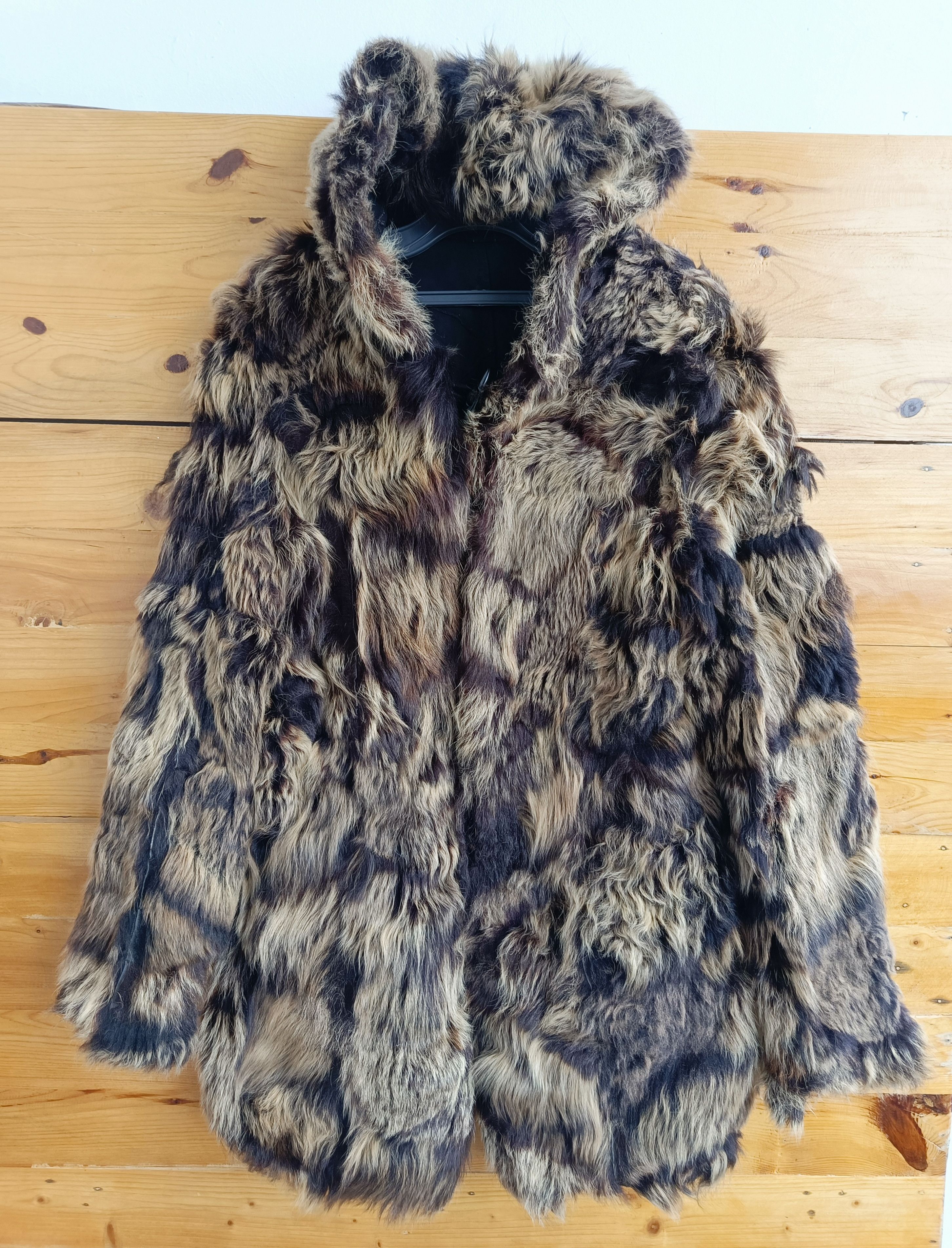 If Six Was Nine PATCHWORK Raccoon Fur Rabbit Leather Jacket Size US S / EU 44-46 / 1 - 1 Thumbnail