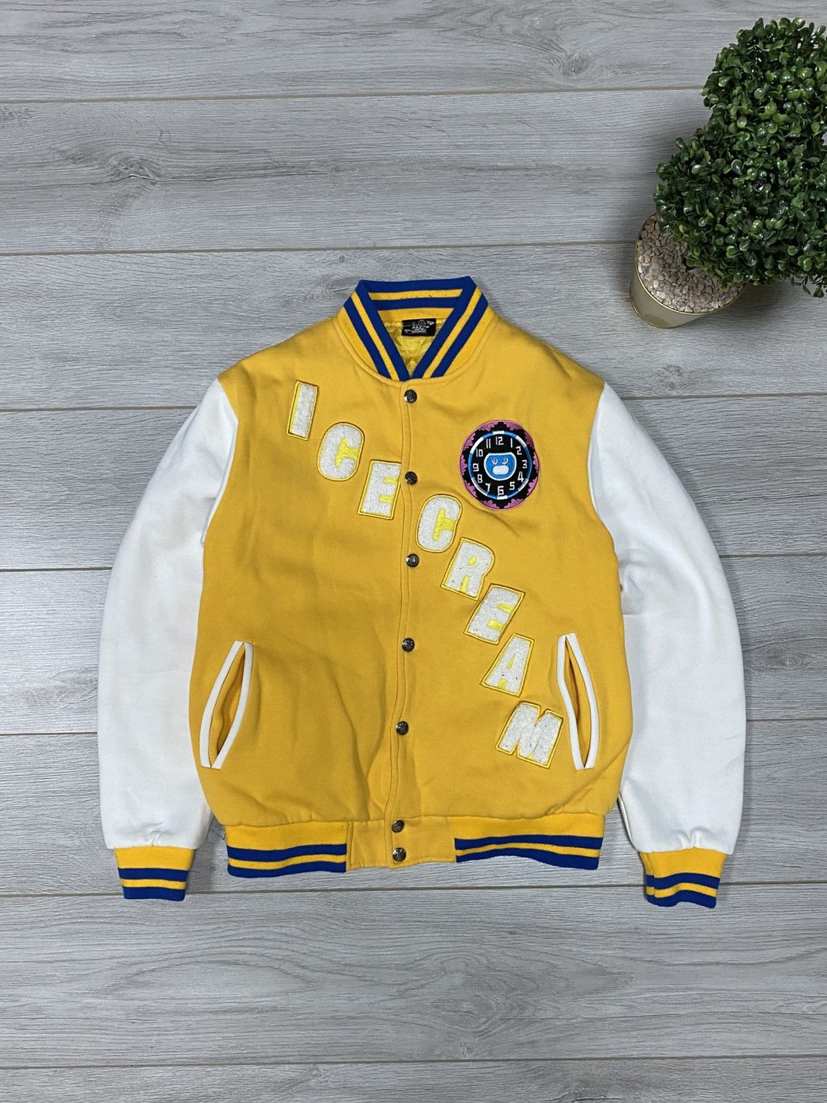Ice Cream vintage Cone Varsity Jacket volumetric logo
