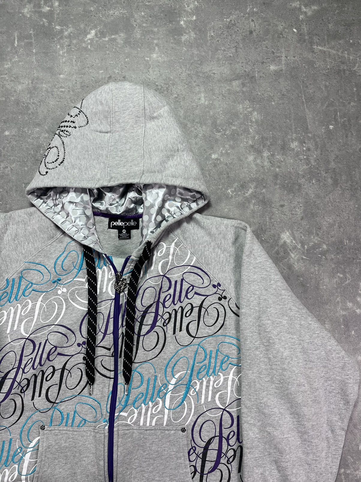 Pelle Pelle Pelle Pelle Multilogo Printed Embroidered Baggy Zip Hoodie Size US XXL / EU 58 / 5 - 5 Thumbnail