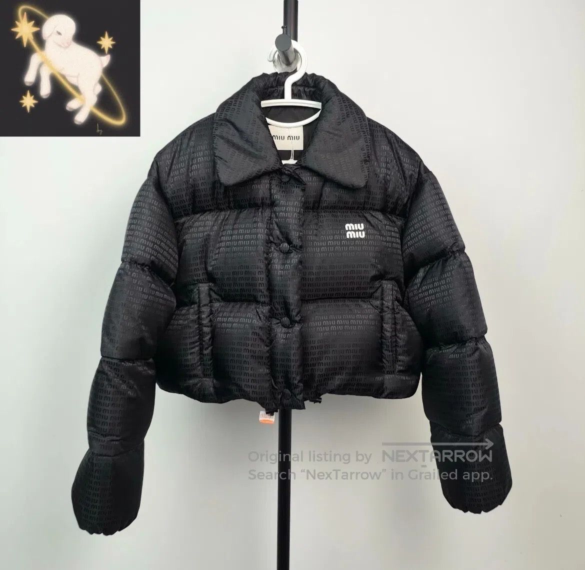 Miu Miu Miu Miu Black puffer coat with relaxed fit and hidden logo Size S / US 4 / IT 40 - 1 Thumbnail