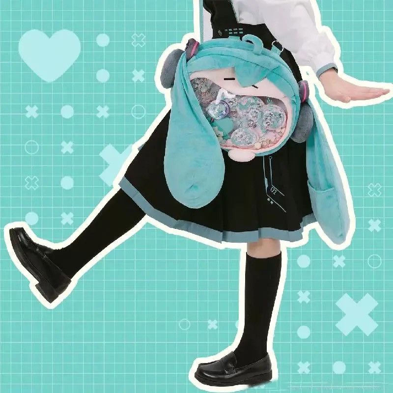 Vintage Kawaii Anime Hatsune Miku Cosplay Plush Backpack Size ONE SIZE - 5 Thumbnail