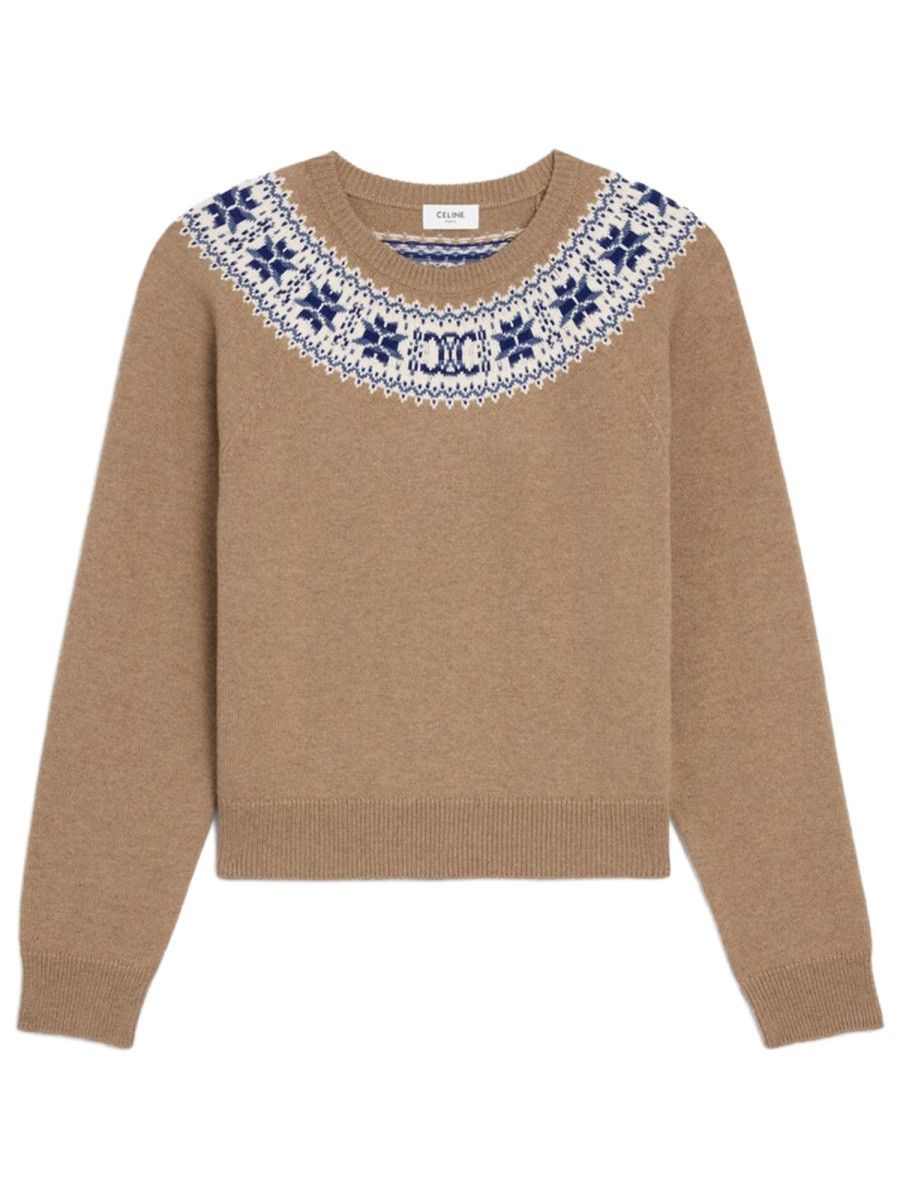 Celine CELINE CASHMERE SWEATER - BROWN Size M / US 6-8 / IT 42-44 - 1 Thumbnail