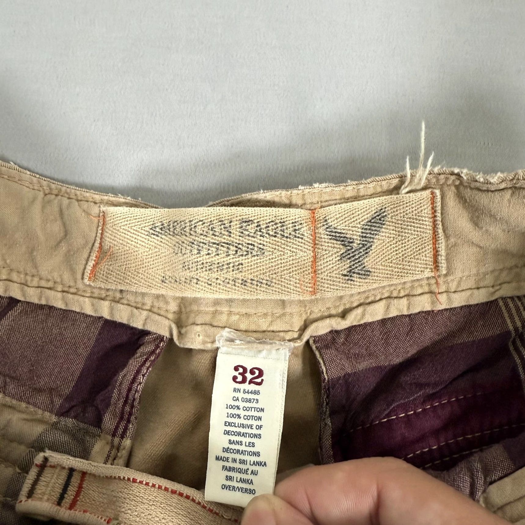 American Eagle Outfitters American Eagle Outfitters Cargo Shorts 32 Khaki Beige Cotton Adjustable Waist Pockets Mens Size US 32 / EU 48 - 6 Thumbnail