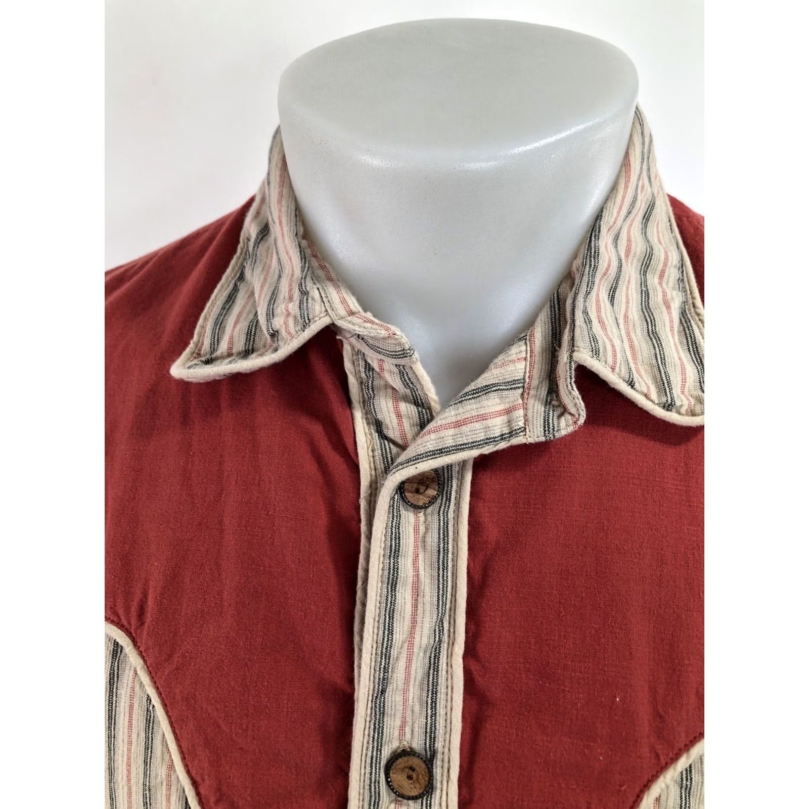Scully VINTAGE Scully Shirt Mens M Red WESTERNS COLLECTION MACK Yoke Striped Size US M / EU 48-50 / 2 - 2 Thumbnail