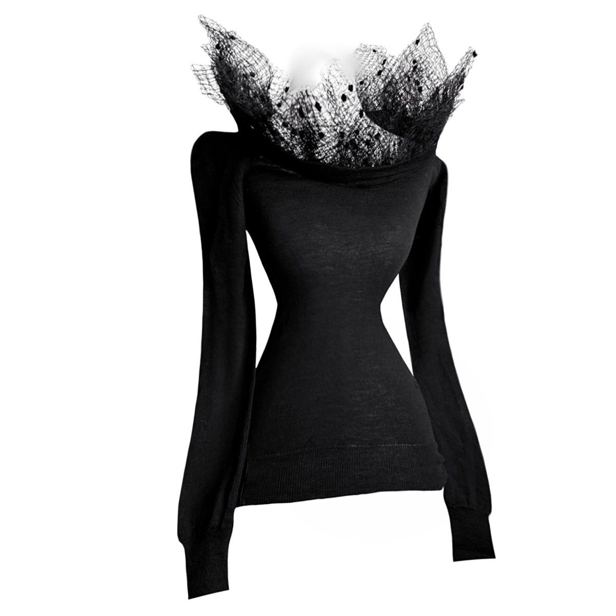 Versace Runway Gianni Versace black wool jumper sweater Size S / US 4 / IT 40 - 1 Thumbnail