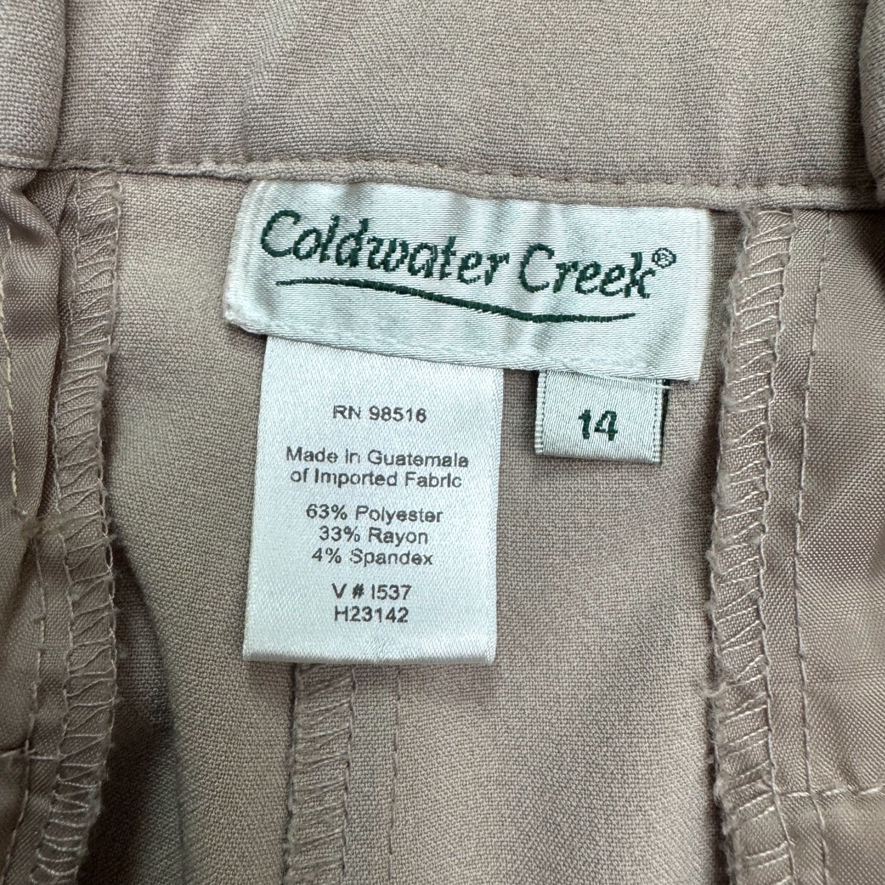 Coldwater Creek Coldwater Creek Wide Leg High Rise Trouser Pants Beige 14 31x27.5 Work Womens Size 36" / US 14 / IT 50 - 7 Thumbnail