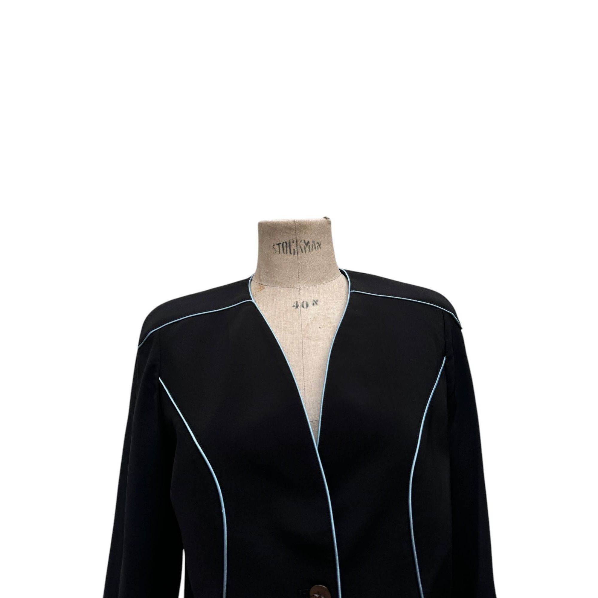 Thierry Mugler Vintage Black Blazer Jacket Size M / US 6-8 / IT 42-44 - 3 Thumbnail
