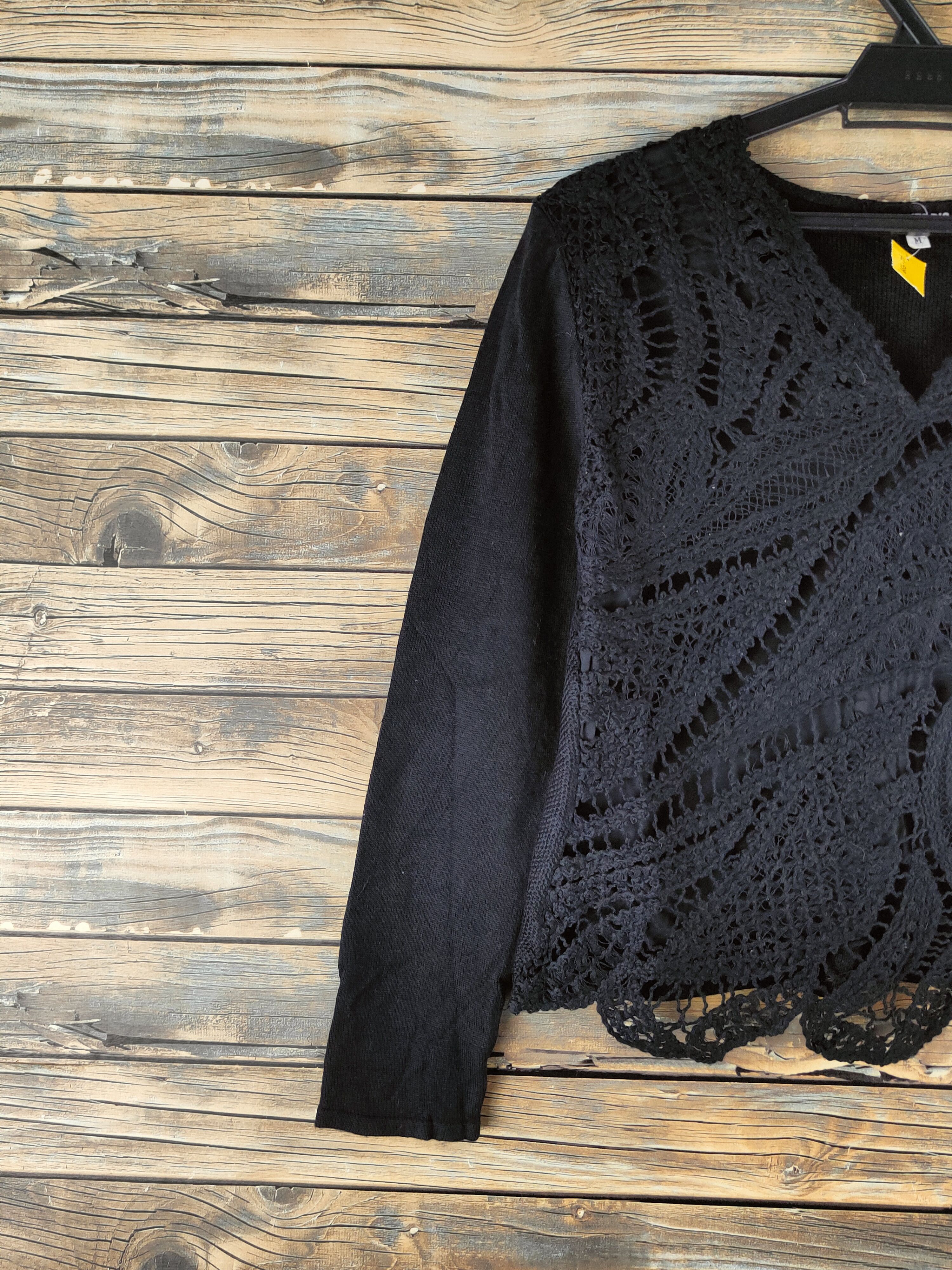 Japanese Brand DL Sugita Bis Black Knitwear Sweatshirts #46-939 Size M / US 6-8 / IT 42-44 - 3 Thumbnail