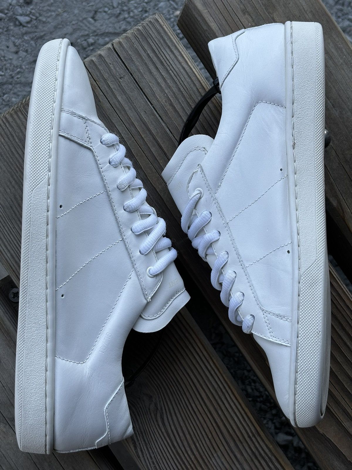 Saint Laurent Paris YSL Paris SL/01 Signature Court Classic Leather Low Top Sneaker Shoes Trainers Size US 10 / IT 40 - 8 Thumbnail