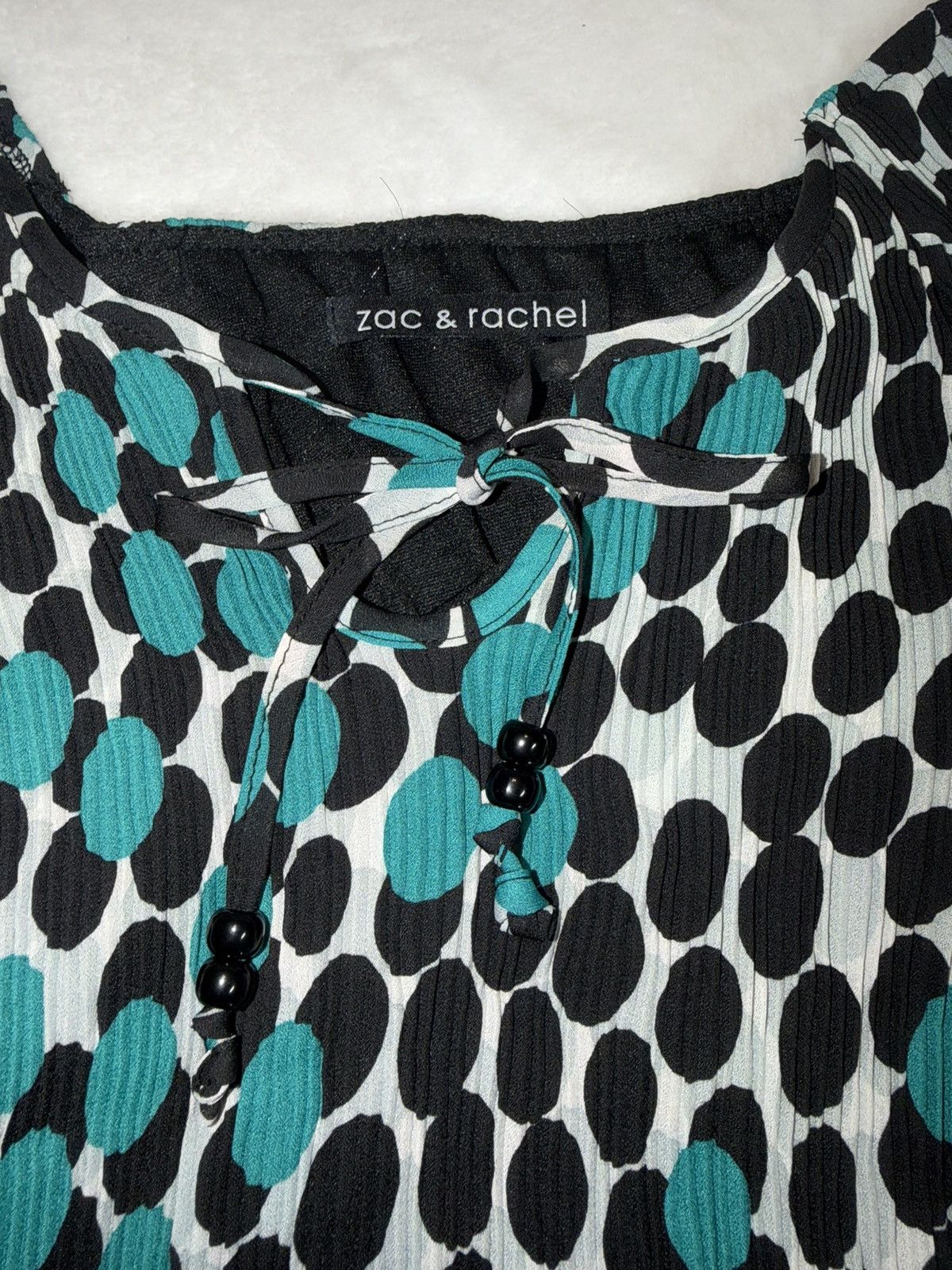 Other Zac & Rachel Y2K Peasant Top Teal Polka Dot Ruffle Blouse Size S / US 4 / IT 40 - 9 Thumbnail