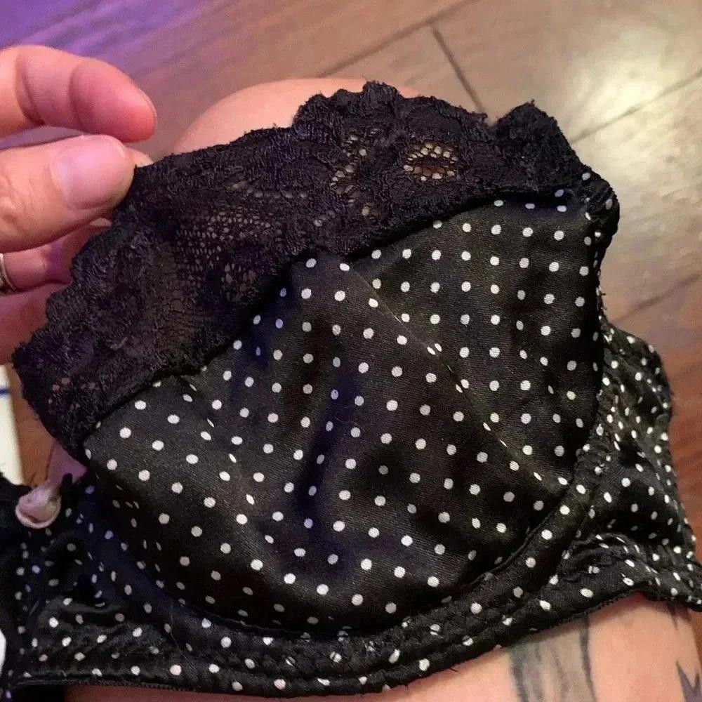 Designer Black and white polkadot bra Size ONE SIZE - 4 Thumbnail