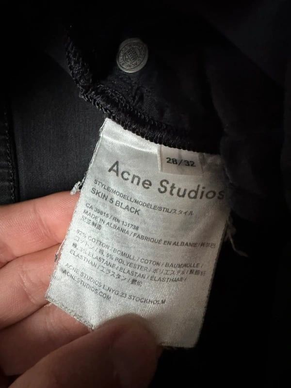 Acne Studios Acne Studios "Skin 5" Washed Black Skinny Jeans Size 28" / US 6 / IT 42 - 5 Thumbnail
