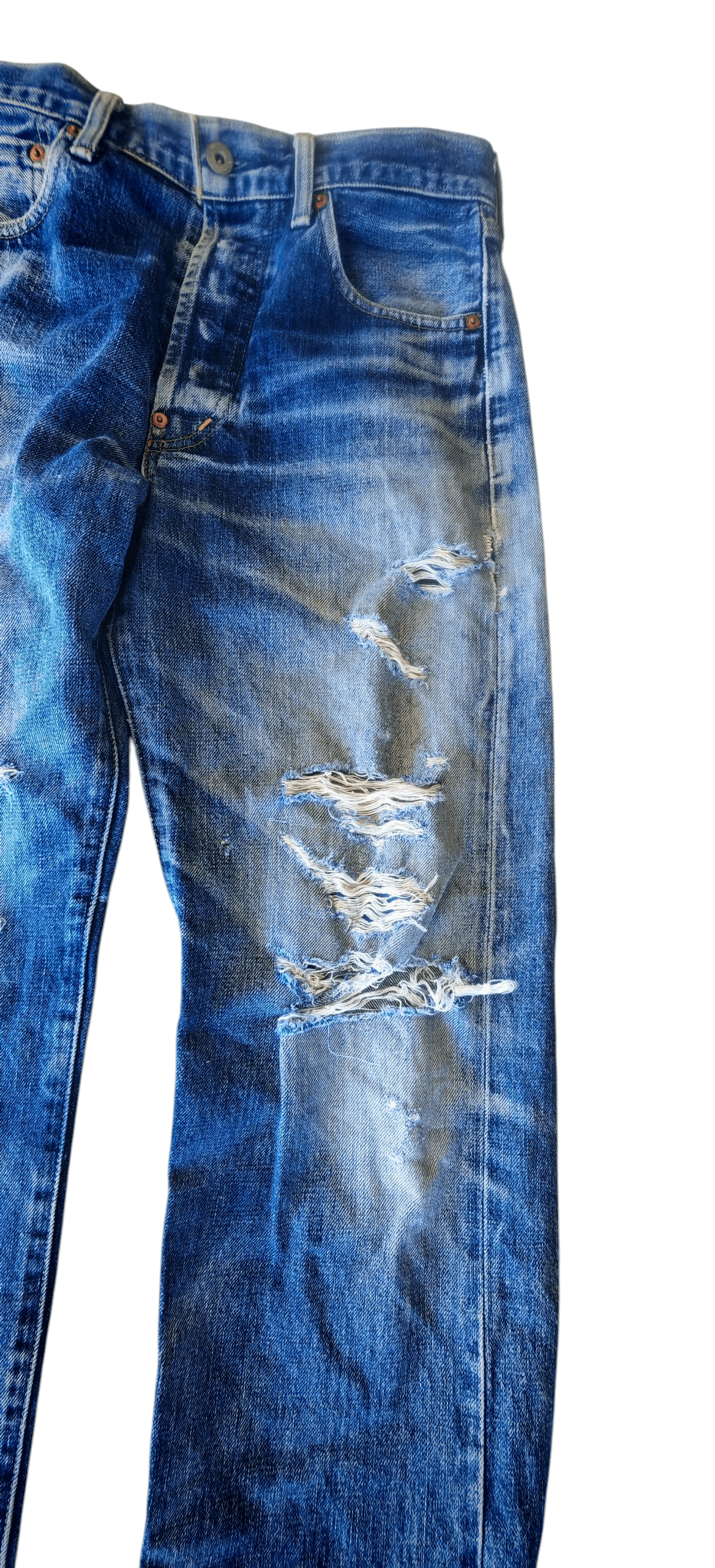 Levi's Vintage Clothing Levis 502 made in Japan selvedge distressed jeans Size US 30 / EU 46 - 9 Thumbnail