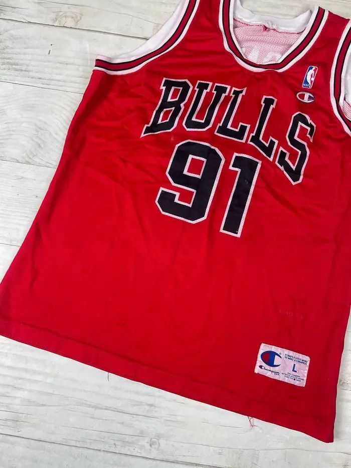Champion Vintage Champion Chicago Bulls Dennis Rodman #91 NBA Jersey Size US L / EU 52-54 / 3 - 4 Thumbnail