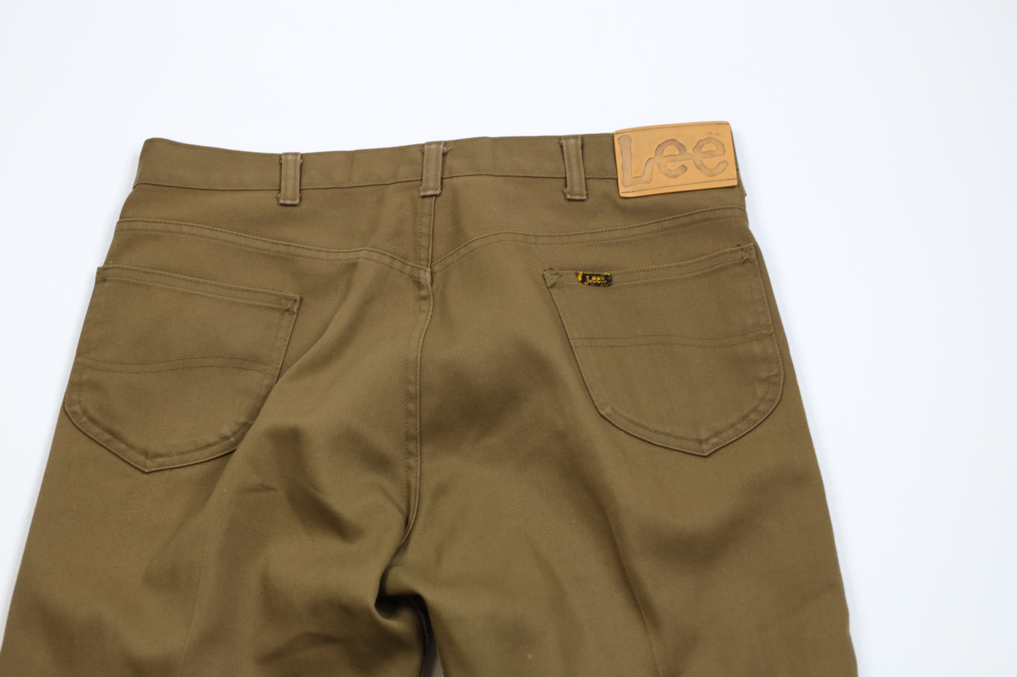 Lee × Vintage Vintage 70s Lee Faded Flared Wide Leg Denim Jeans Brown USA Size US 34 / EU 50 - 11 Thumbnail