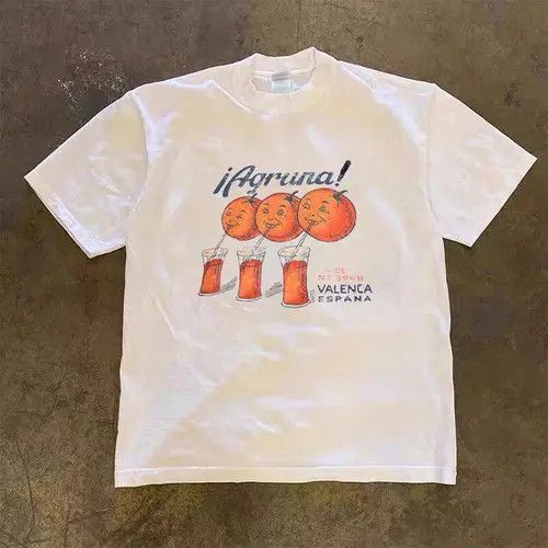VIBE Hip Hop Quirky Orange Print Casual Short Sleeve T-Shirt Size US M / EU 48-50 / 2 - 5 Thumbnail