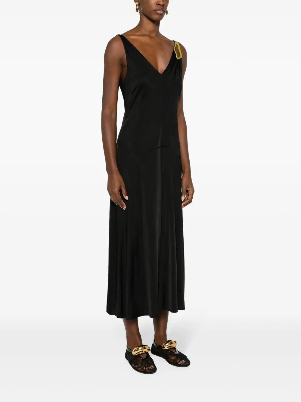 Lanvin o1y0326 Maxi Dress in Black Size M / US 6-8 / IT 42-44 - 3 Thumbnail