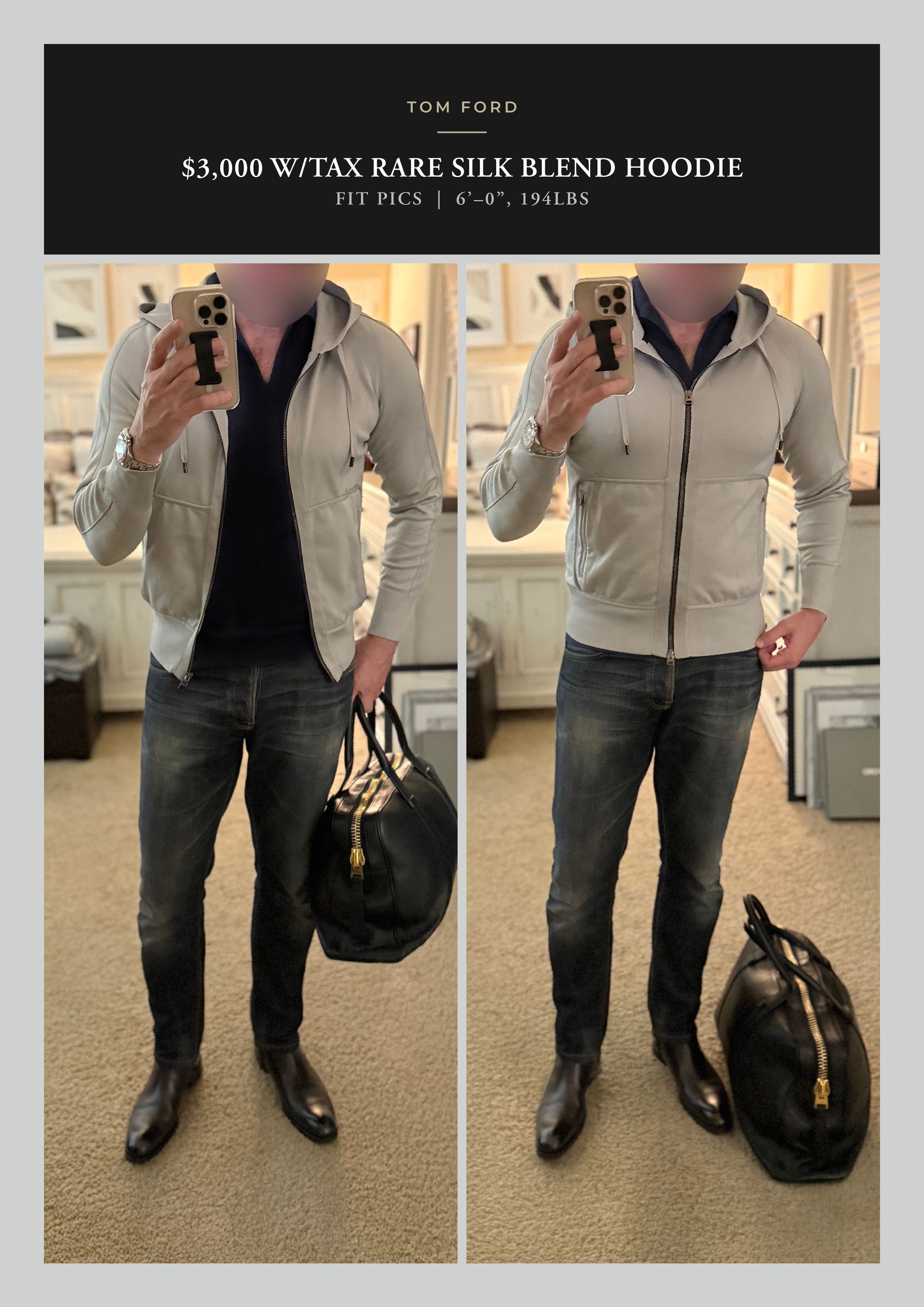 Tom Ford Fits 48-50 IT, Ultra Rare Silk Blend $3,000 Hoodie Size US XS / EU 42 / 0 - 1 Thumbnail