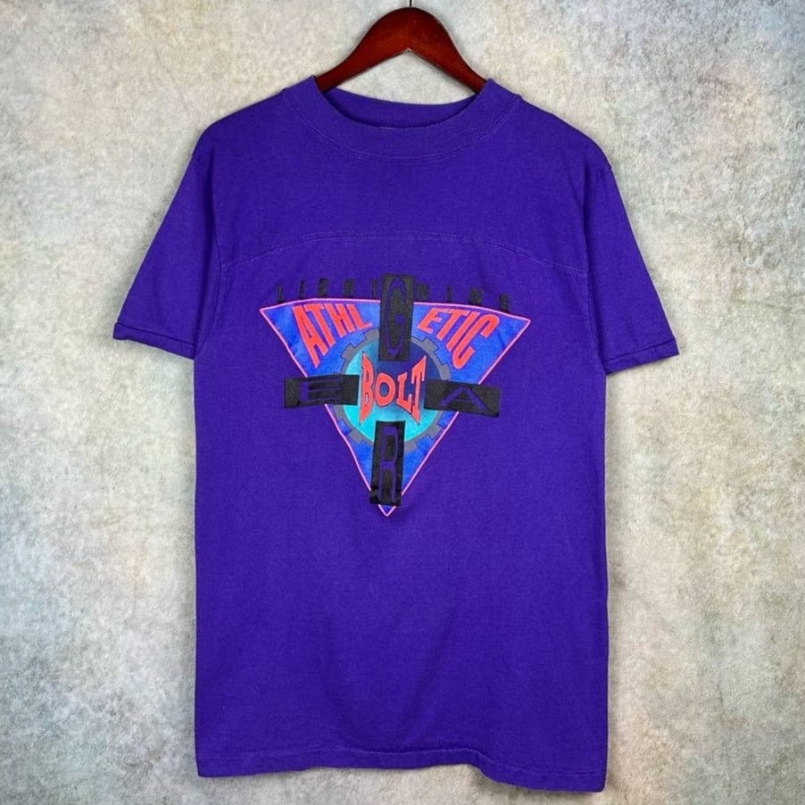 Vintage Vintage 80s Work Out T Shirt Sz M Purple Retro USA Made Size US M / EU 48-50 / 2 - 1 Thumbnail
