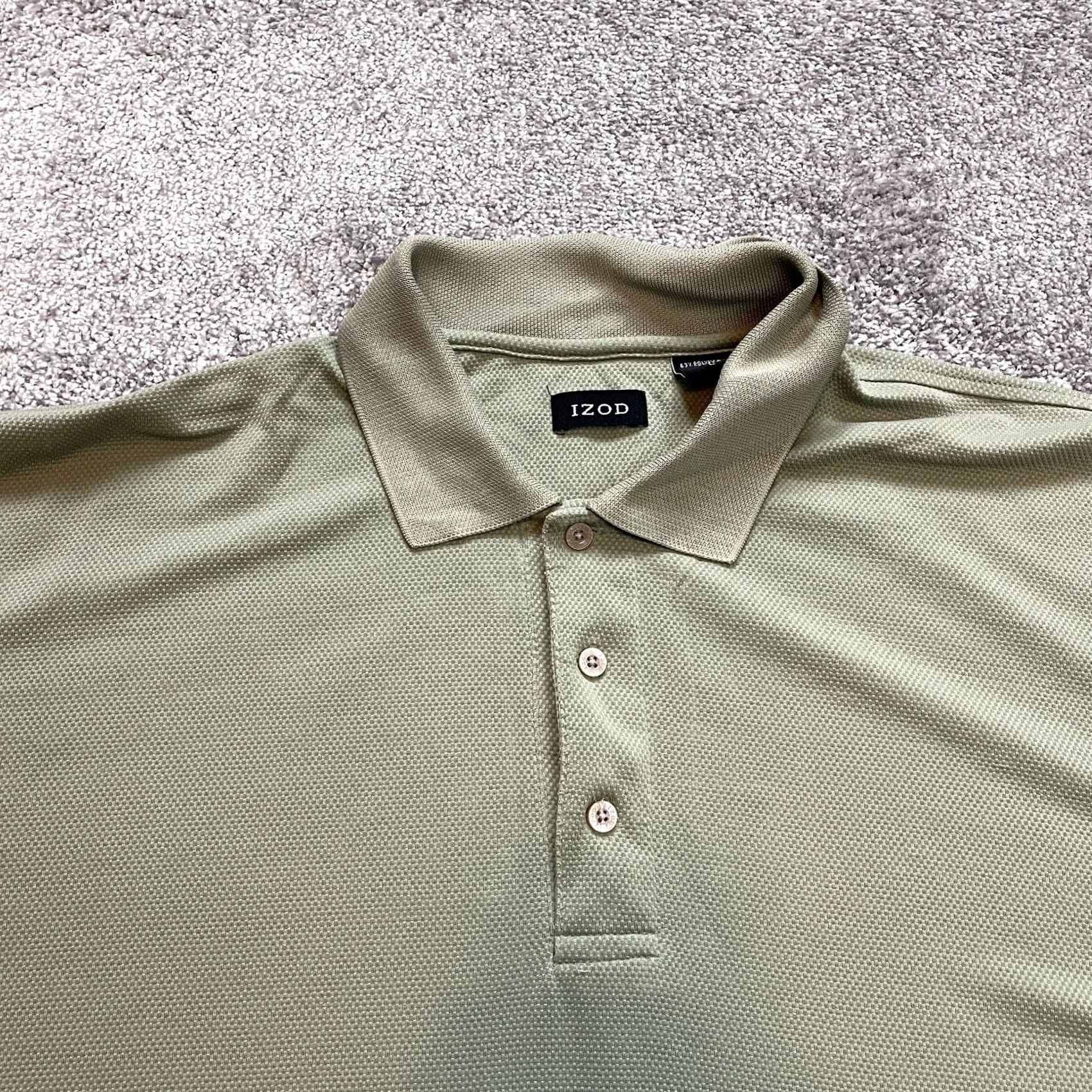 Izod IZOD Polo Shirt Mens L Light Green Collared Golf Rayon Stretch Casual Shirt Size US L / EU 52-54 / 3 - 2 Thumbnail