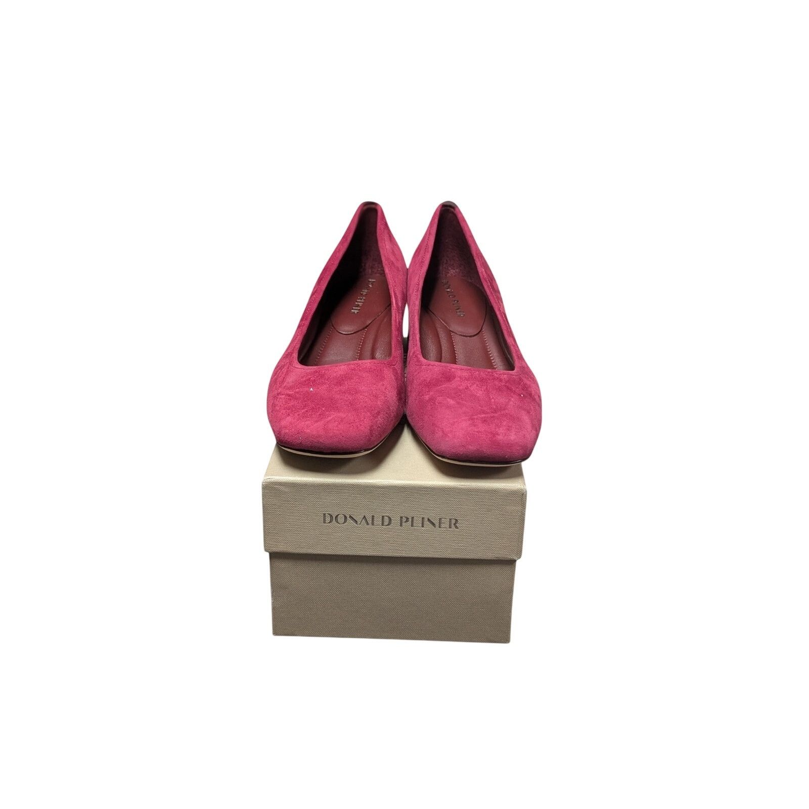 Donald Pliner Donald Pliner Dreww Pump Size 10M Bordeaux Suede Croco Heel Size US 10 / IT 40 - 1 Thumbnail