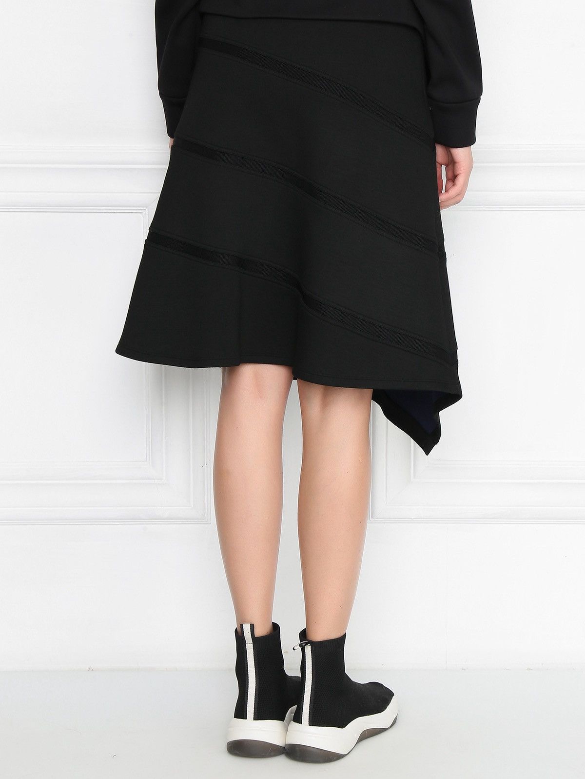 Jil Sander GRAILLL🔥Jil Sander Navy Asymmetrical Hem Skirt Size 24" / US 00 / IT 34 - 2 Thumbnail