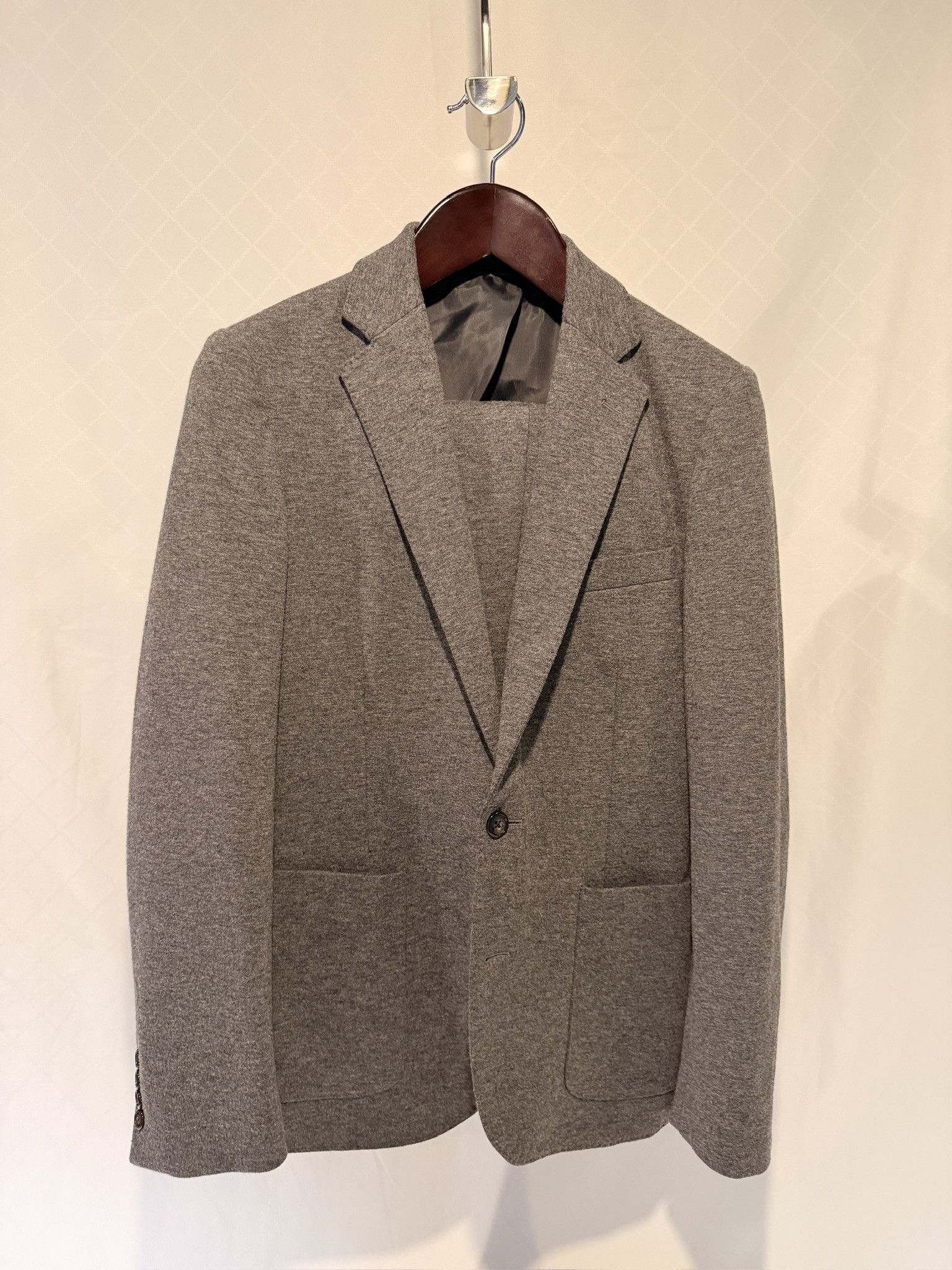 J.Crew J. Crew Gray Jersey Suit Size 36R - 1 Thumbnail