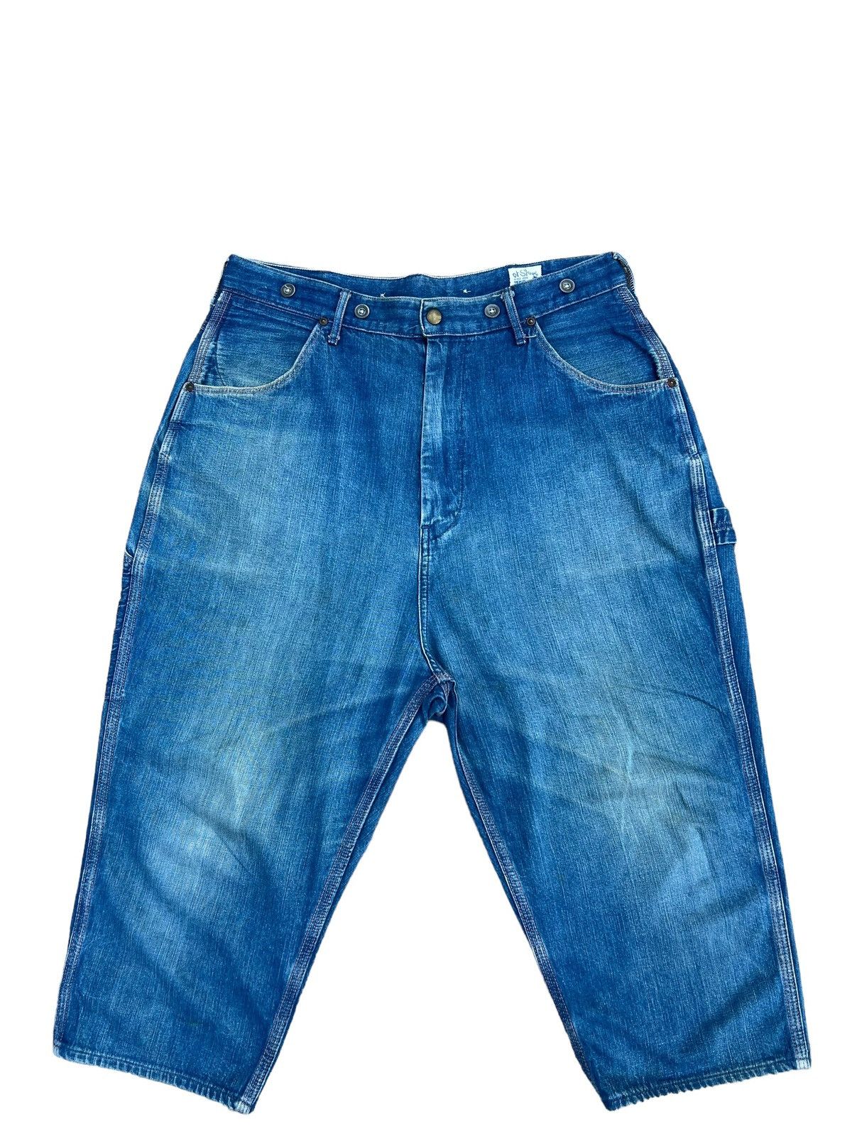 Orslow Japan Faded Indigo Denim Cropped Work Pant