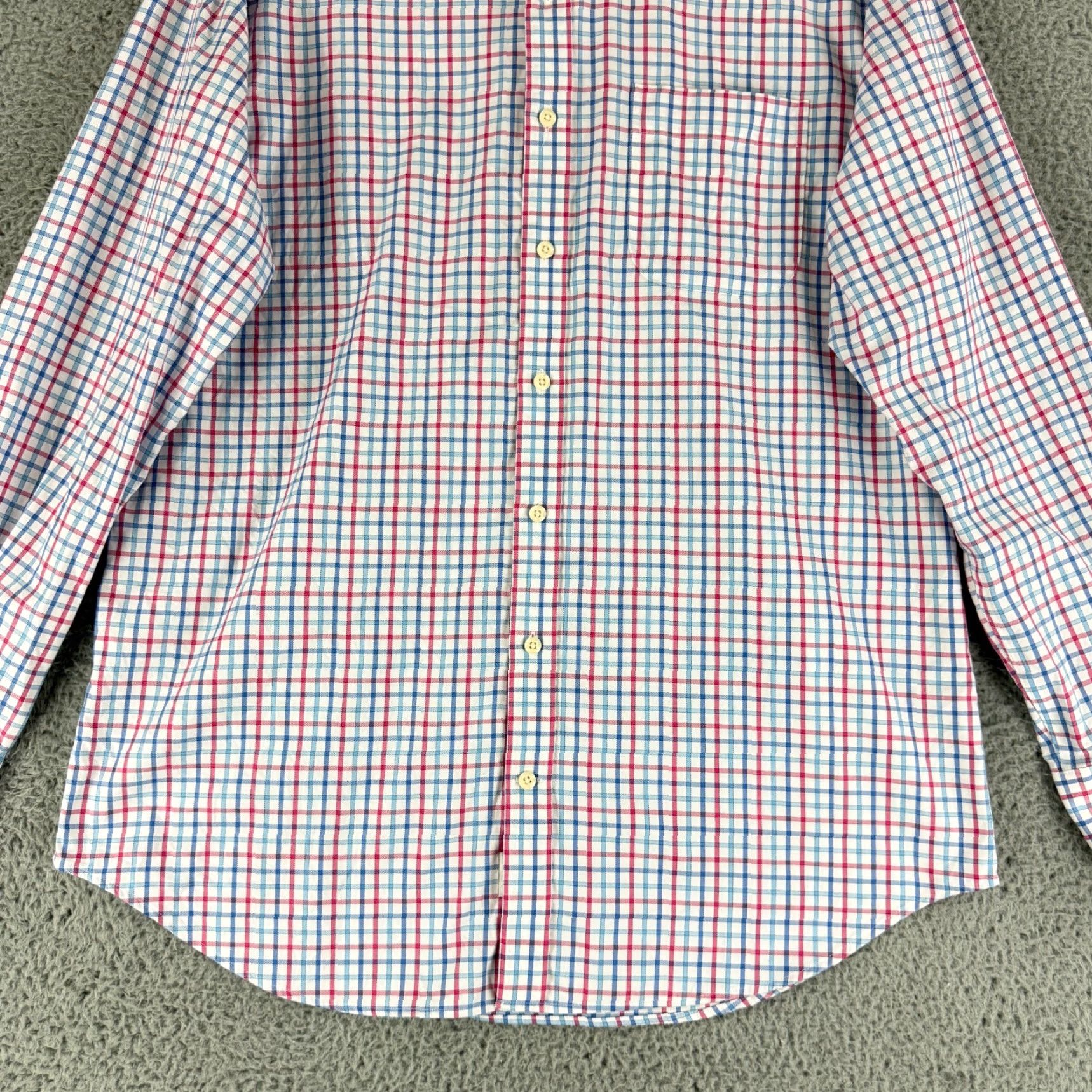 Peter Millar Peter Millar Button-Down Shirt Mens Large Blue Plaid Nanoluxe Long Sleeve Cotton Size US L / EU 52-54 / 3 - 4 Thumbnail