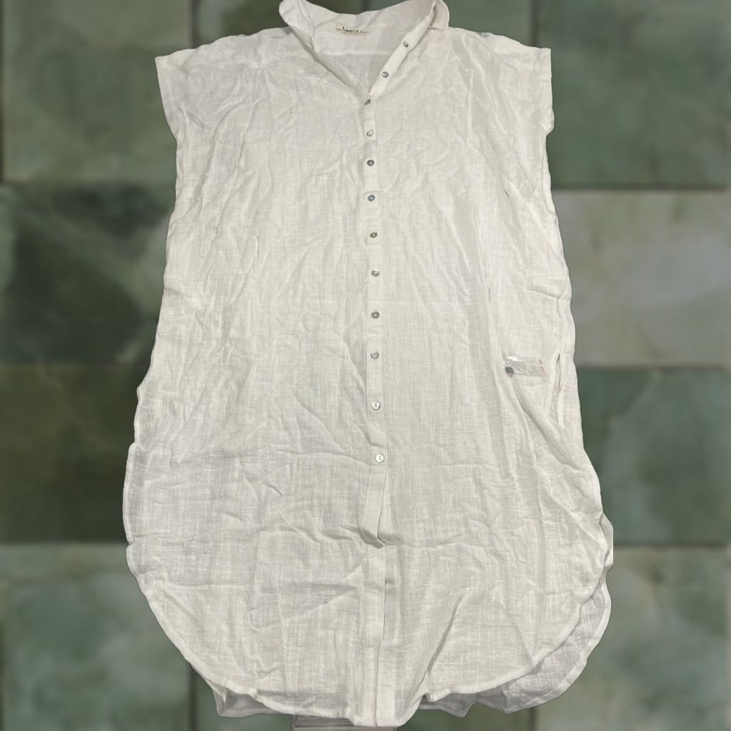 NEW ANTHROPOLOGIE WHITE COTTON MAXI SHIRT DRESS Sz S Womens
