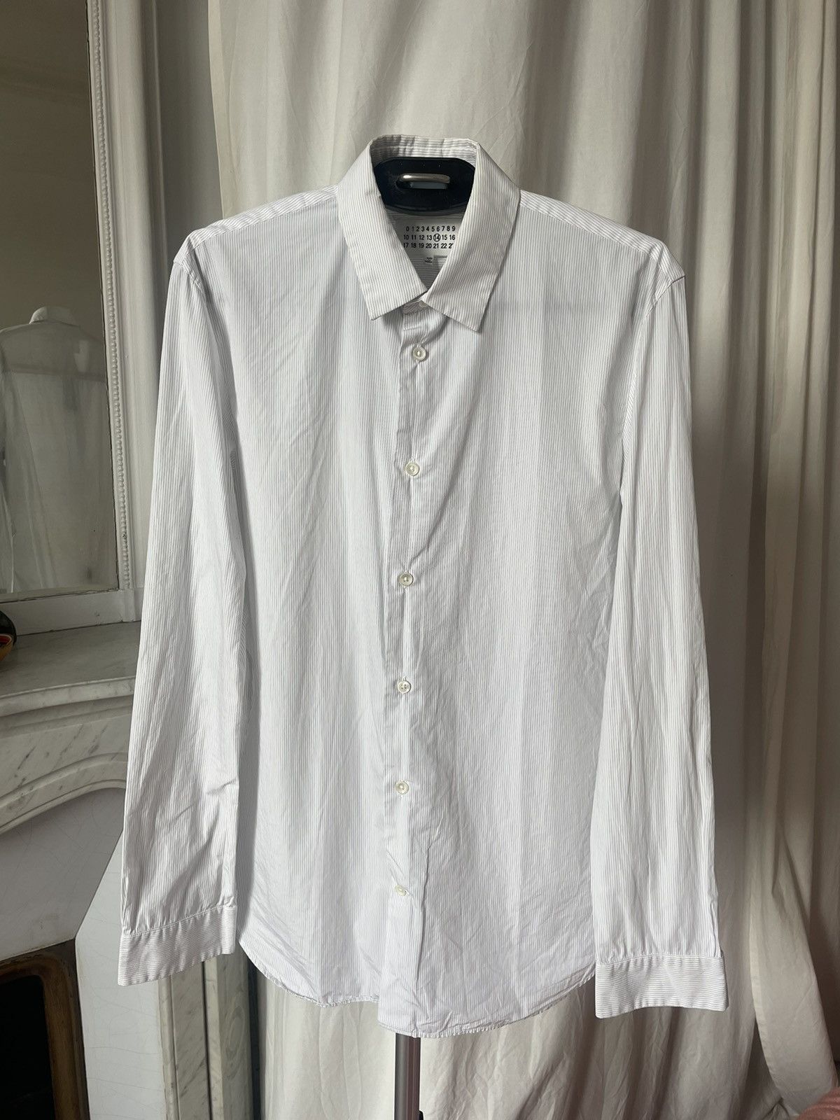 Maison Margiela Martin Margiela Vintage White Striped Cotton Shirt 52 Size Size US L / EU 52-54 / 3 - 1 Thumbnail