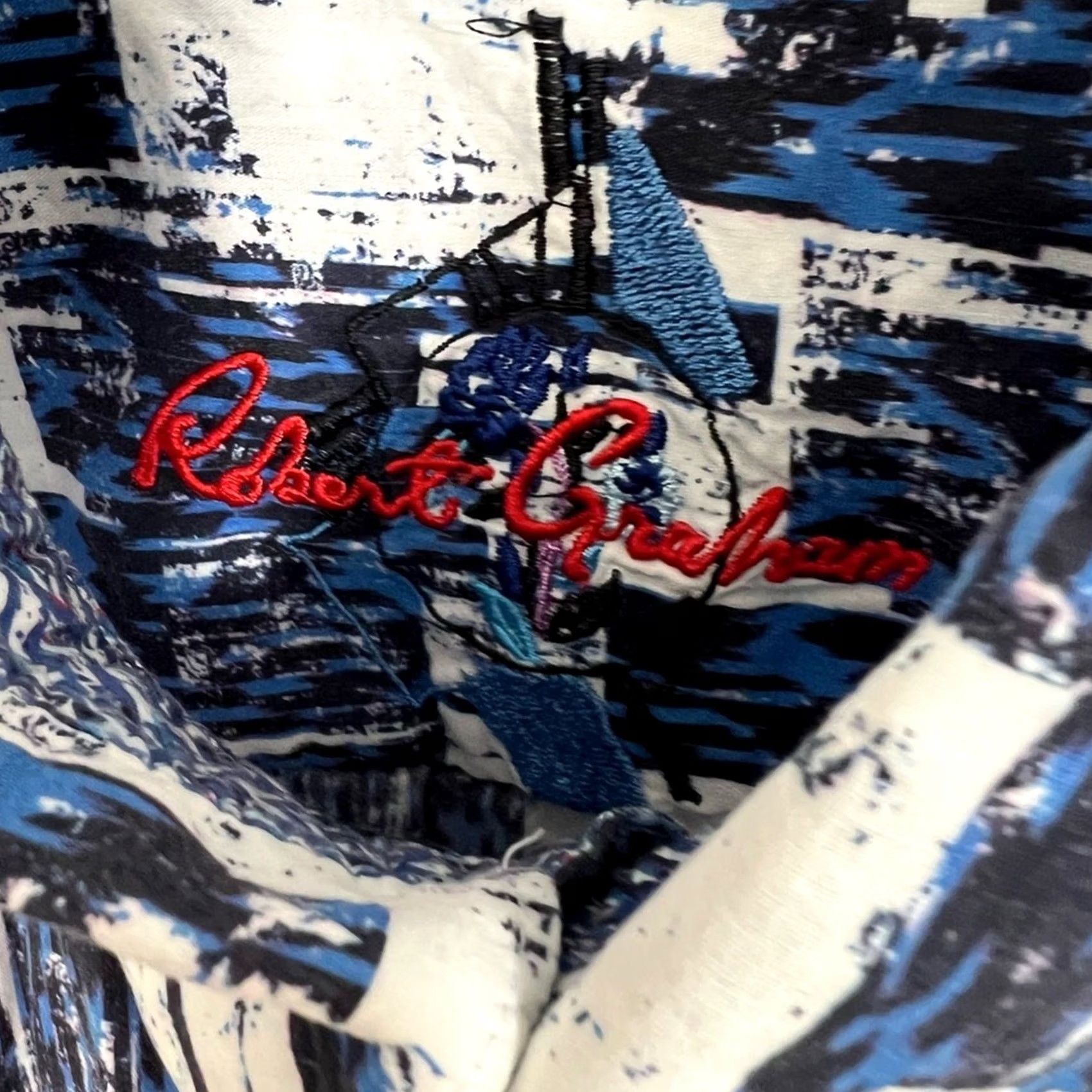 Robert Graham Robert Graham LAVETA Short Sleeve Shirt M Blue Mens Regular Size Medium Size US M / EU 48-50 / 2 - 4 Thumbnail