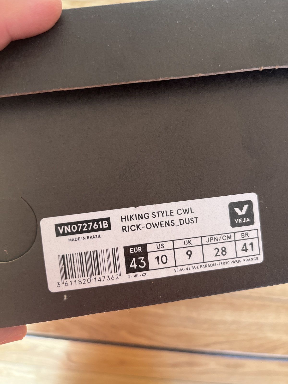 Rick Owens × Veja Rick Owens x Veja Hiking Sneaker Dust F/W21 43/10 brand new Size US 10 / EU 43 - 9 Thumbnail