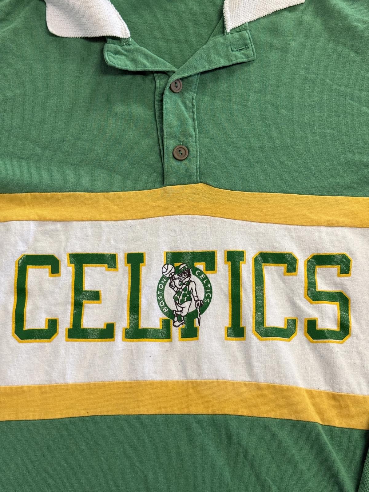 Nutmeg Vintage Boston Celtics Horizontal Stripe LS Polo XL Size US XL / EU 56 / 4 - 4 Thumbnail