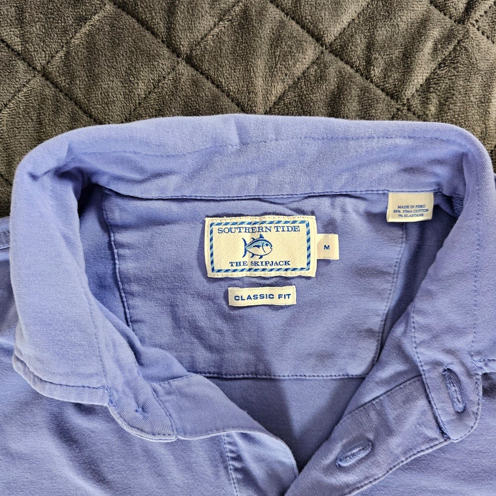 Southern Tide Southern Tide Polo Shirt Men's Medium Purple Performance Stretch The Skipjack Size US M / EU 48-50 / 2 - 2 Thumbnail