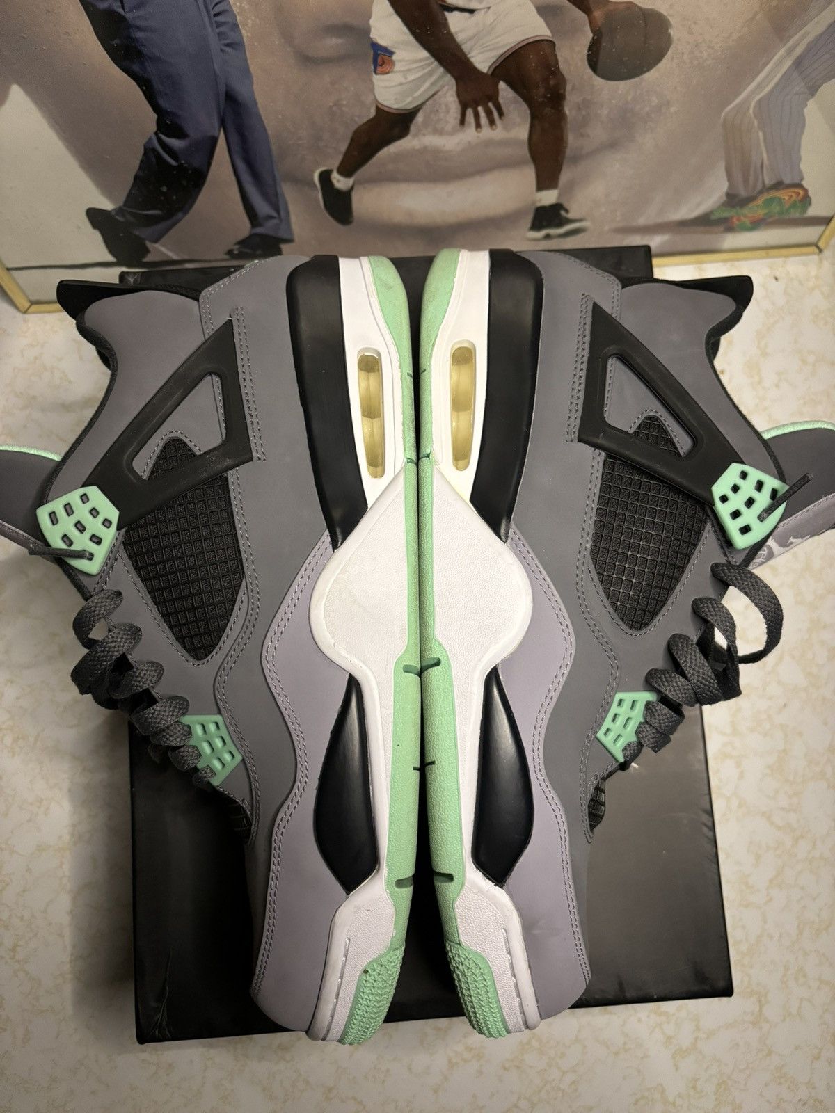 Jordan Brand Jordan Retro 4 ‘green glow’ Size US 12 / EU 45 - 4 Thumbnail