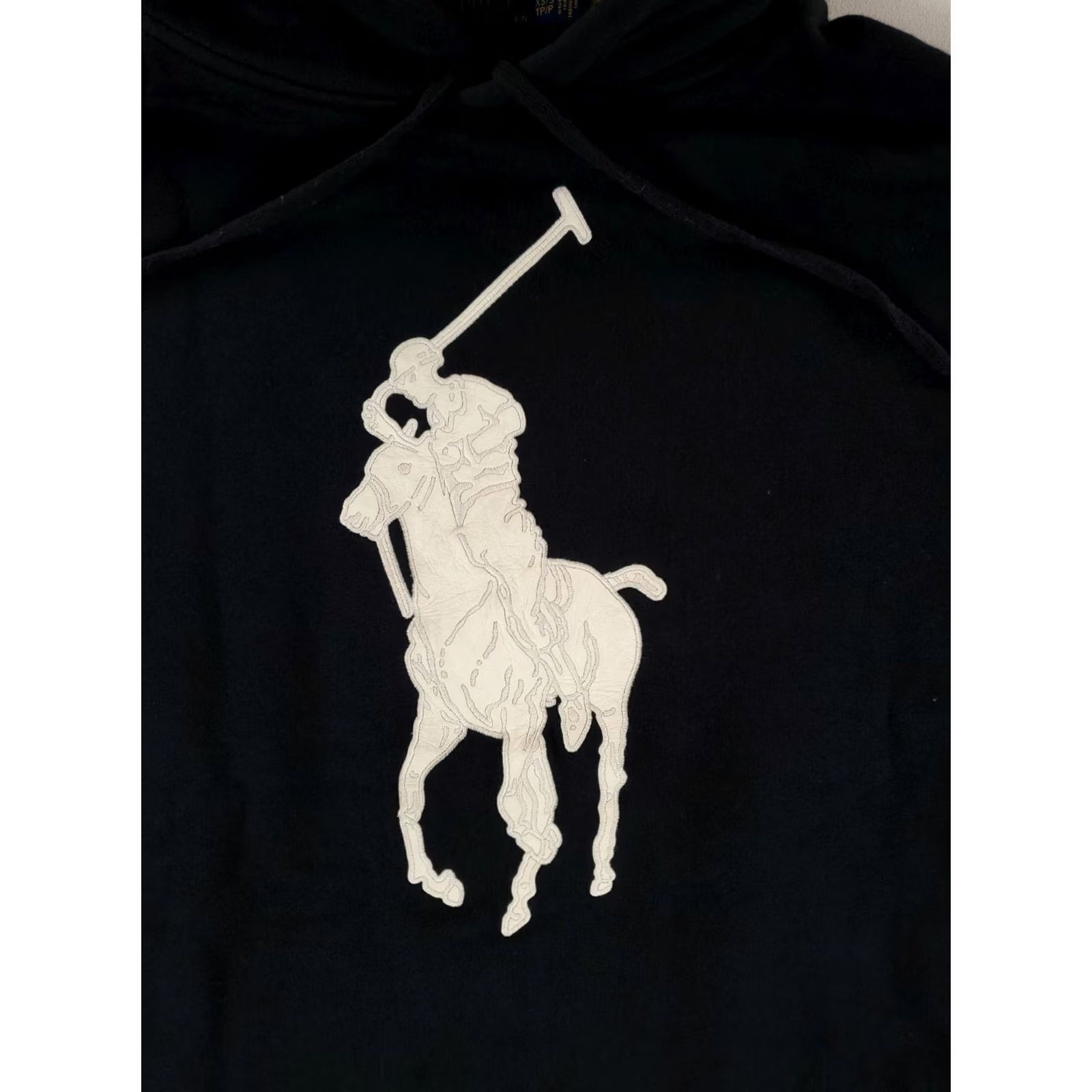 Polo Ralph Lauren Polo Ralph Lauren Hoodie Sweatshirt Black Oversized Womens XS Big Pony Pullover XS Women Size XS / US 0-2 / IT 36-38 - 2 Thumbnail