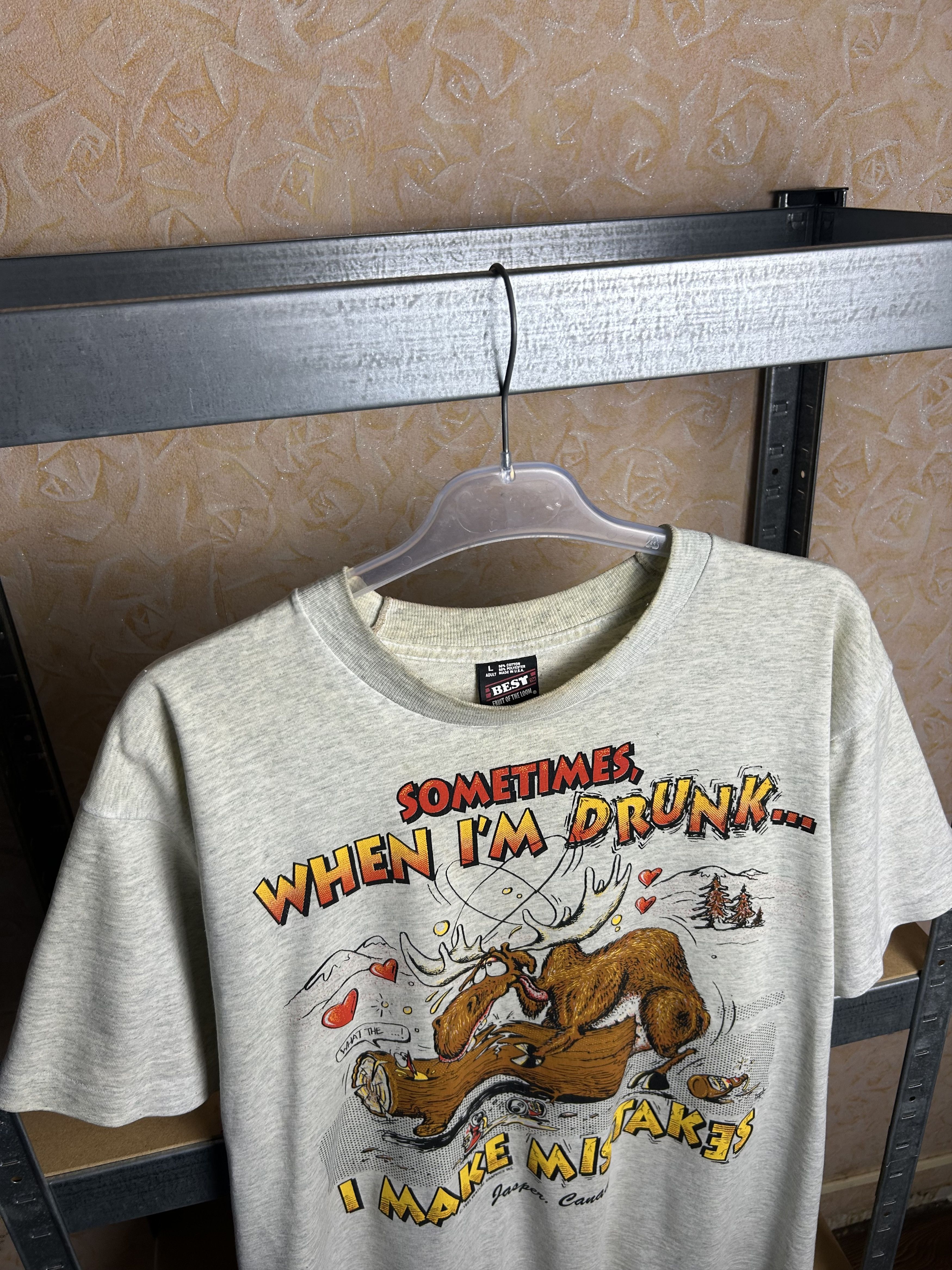 Vintage Vintage 90s Drunk Moose Funny Humor Sex T-shirt Size US L / EU 52-54 / 3 - 3 Thumbnail