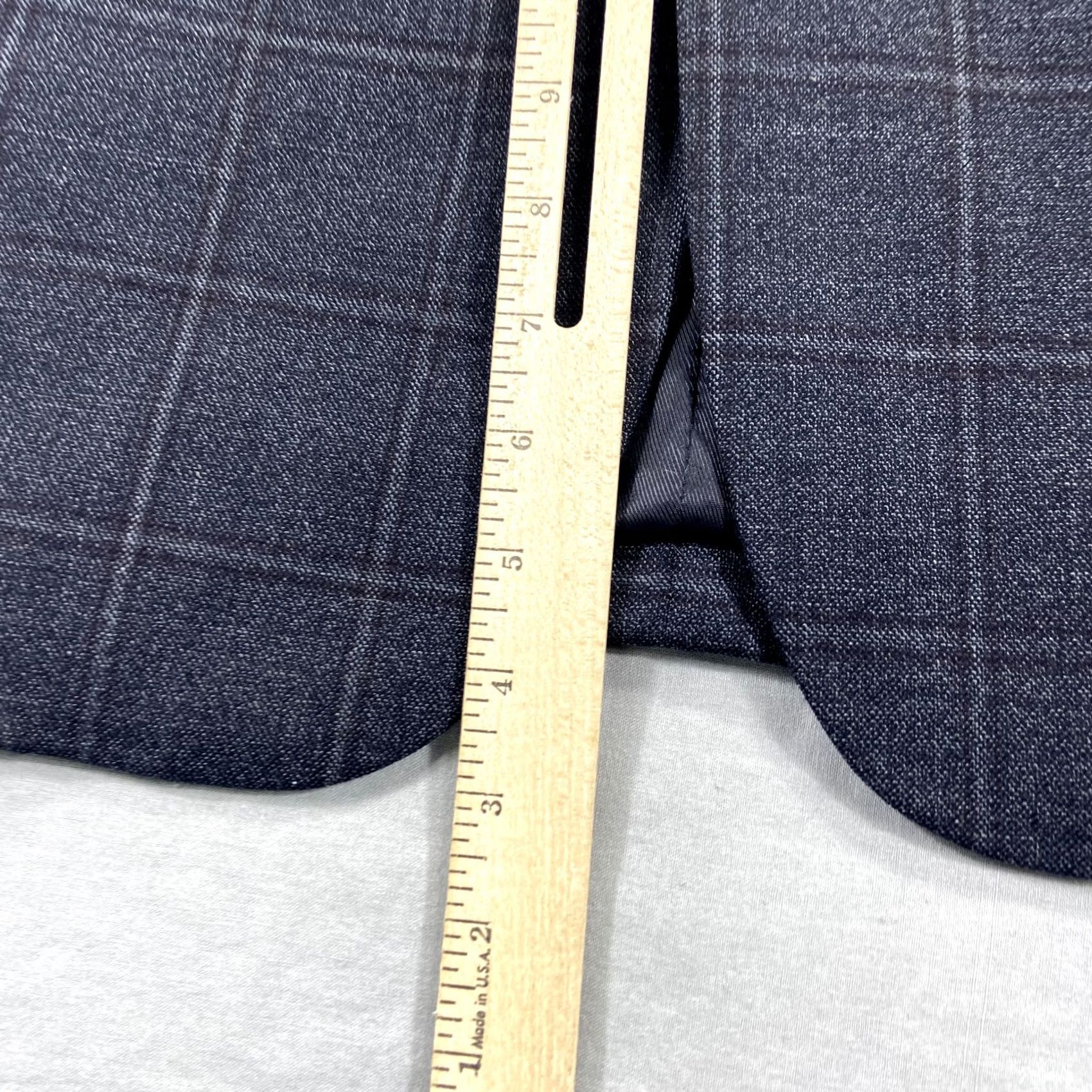 Pronto Uomo Pronto Uomo Platinum Blazer Jacket Mens 46L Gray Wool Check Suit Sport Coat Size 46R - 7 Thumbnail