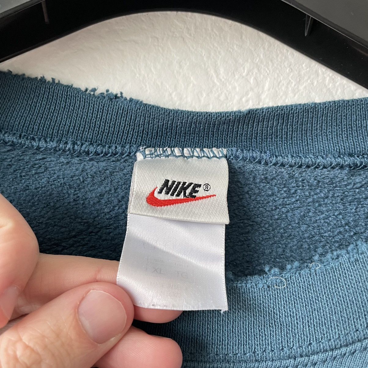 Nike × Vintage Vintage 90s Nike Mini Swoosh Sweatshirt Size US XL / EU 56 / 4 - 4 Thumbnail