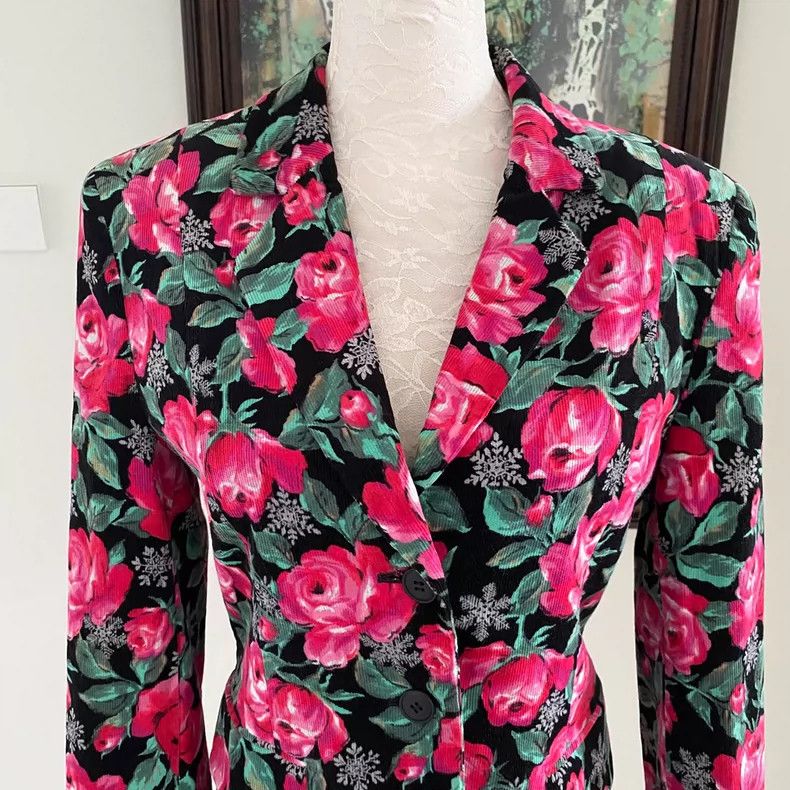 Kenzo KENZO Vintage retro rose snowflake suit jacket Size XS / US 0-2 / IT 36-38 - 3 Thumbnail
