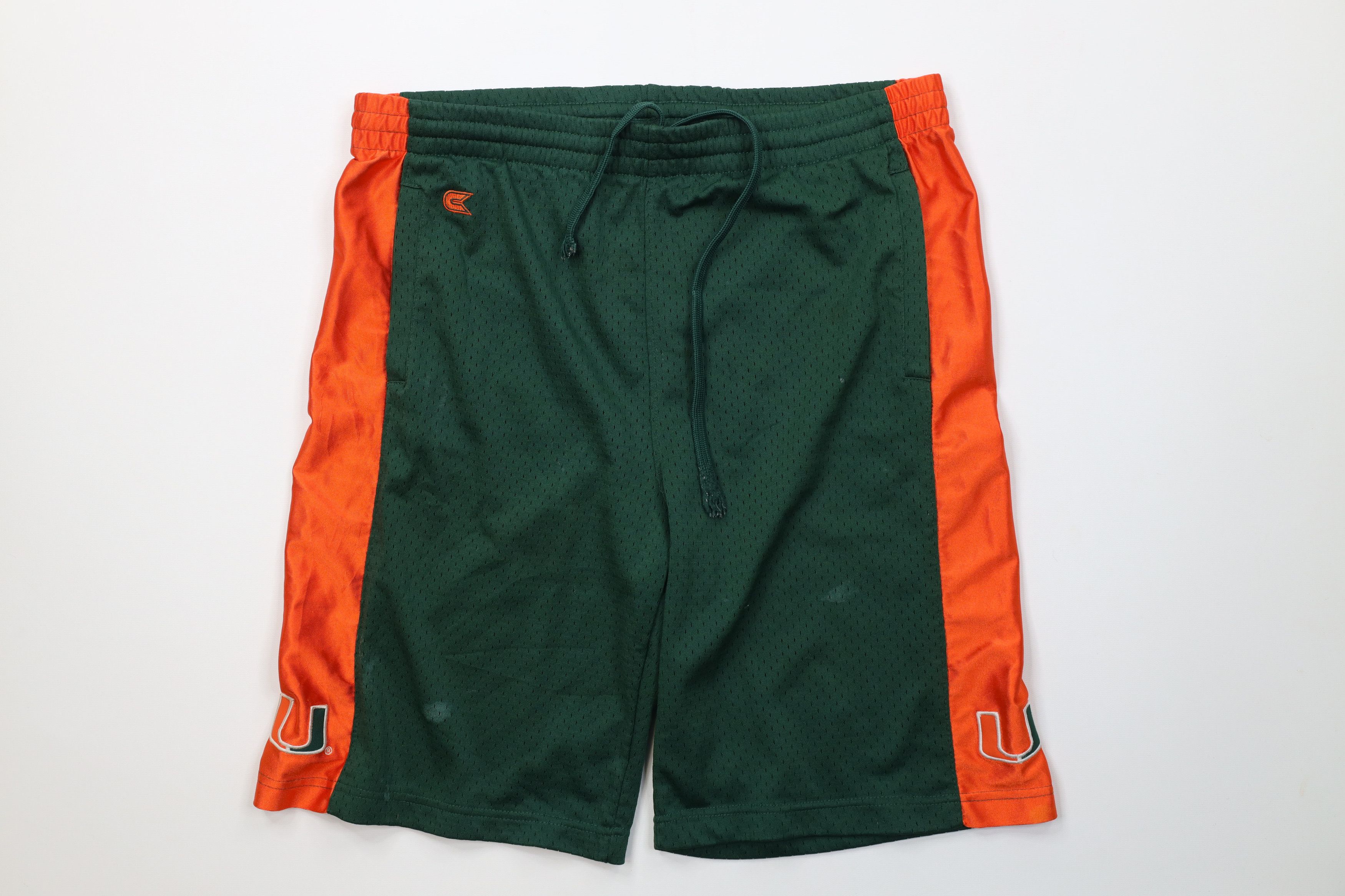 Vintage Vintage University of Miami Hurricanes Mesh Gym Shorts Size US 34 / EU 50 - 1 Thumbnail