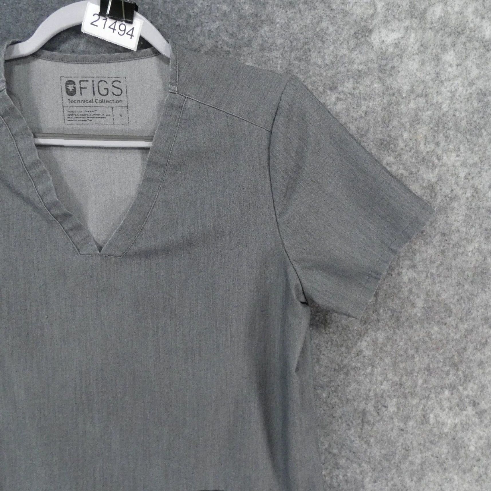 Vintage FIGS Scrub Top Womens Small Short Sleeve Gray w Pockets Size S / US 4 / IT 40 - 6 Thumbnail